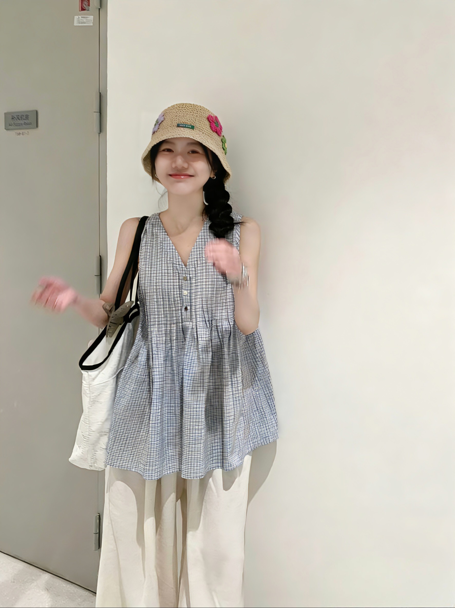 💛配防尘袋【MIUMIU缪缪】2026春夏新款编织撞色花瓣渔夫帽，独特设计～复古文艺的一款