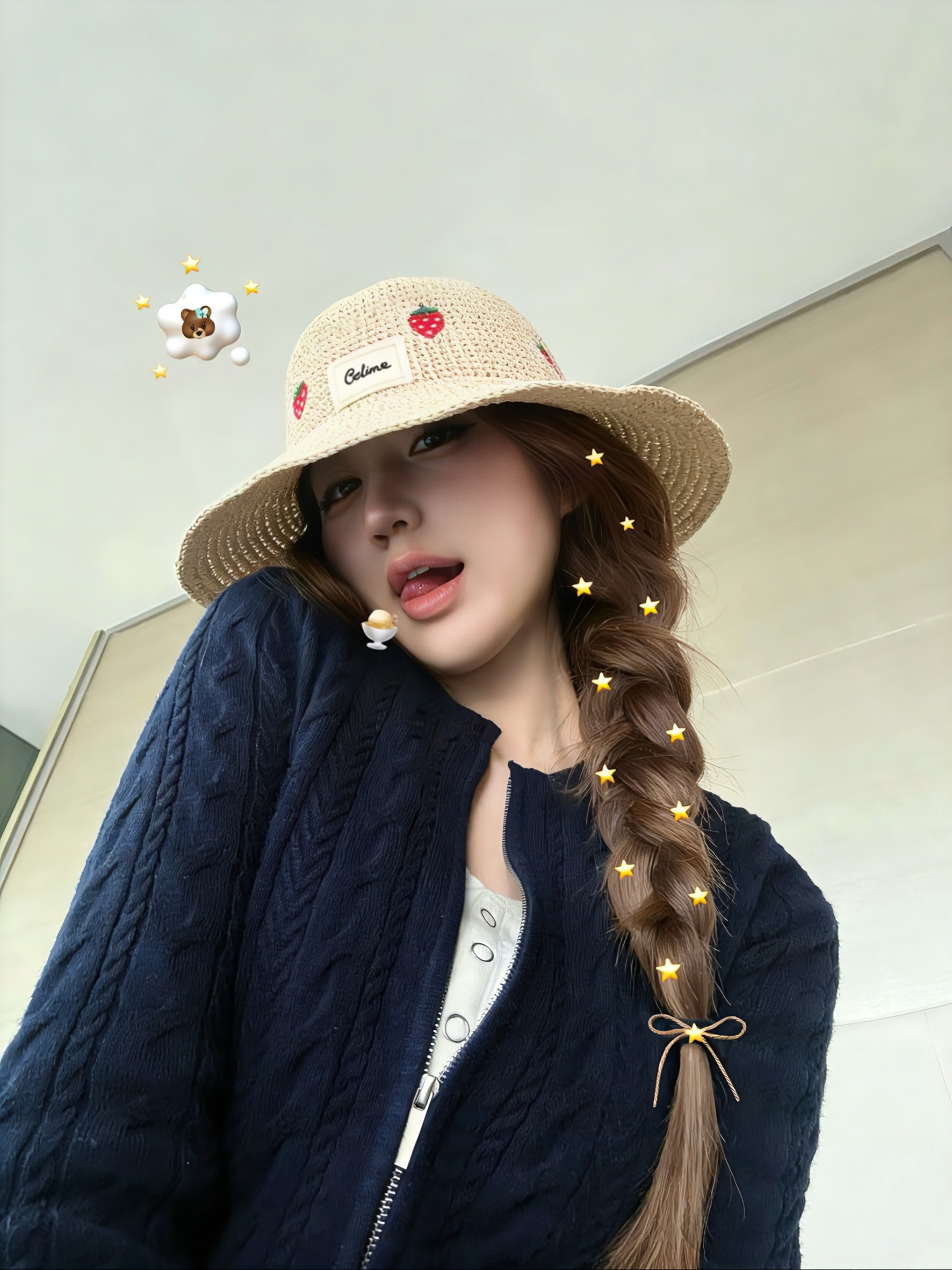 💛配防尘袋【Celine赛琳】2026春夏新款密织刺绣重工款渔夫帽，独特设计～复古文艺的一款