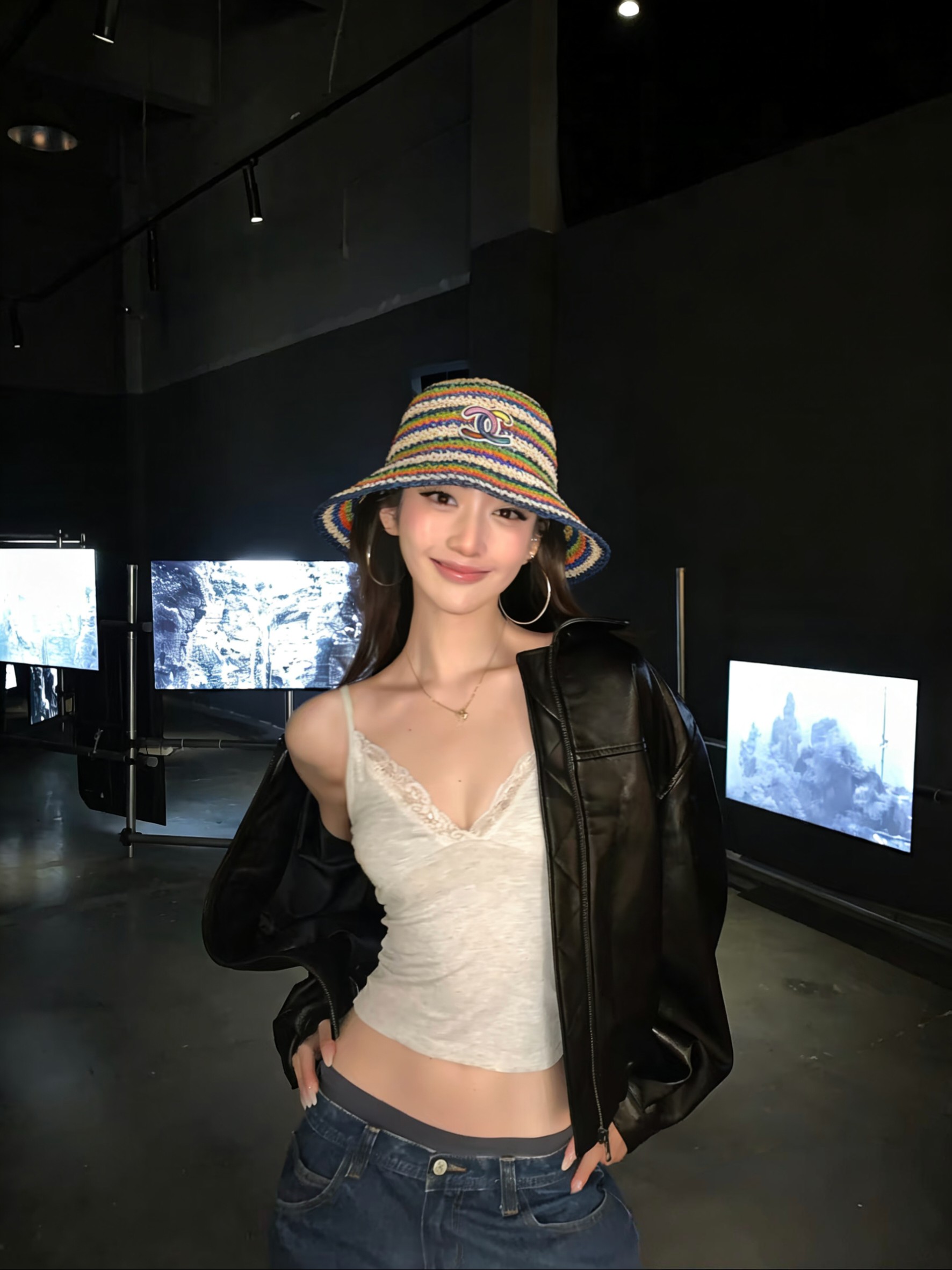 💛配防尘袋【CHANEL香奈儿】2026春夏新款草编彩虹日常简约款渔夫帽，独特设计～复古文艺的一款