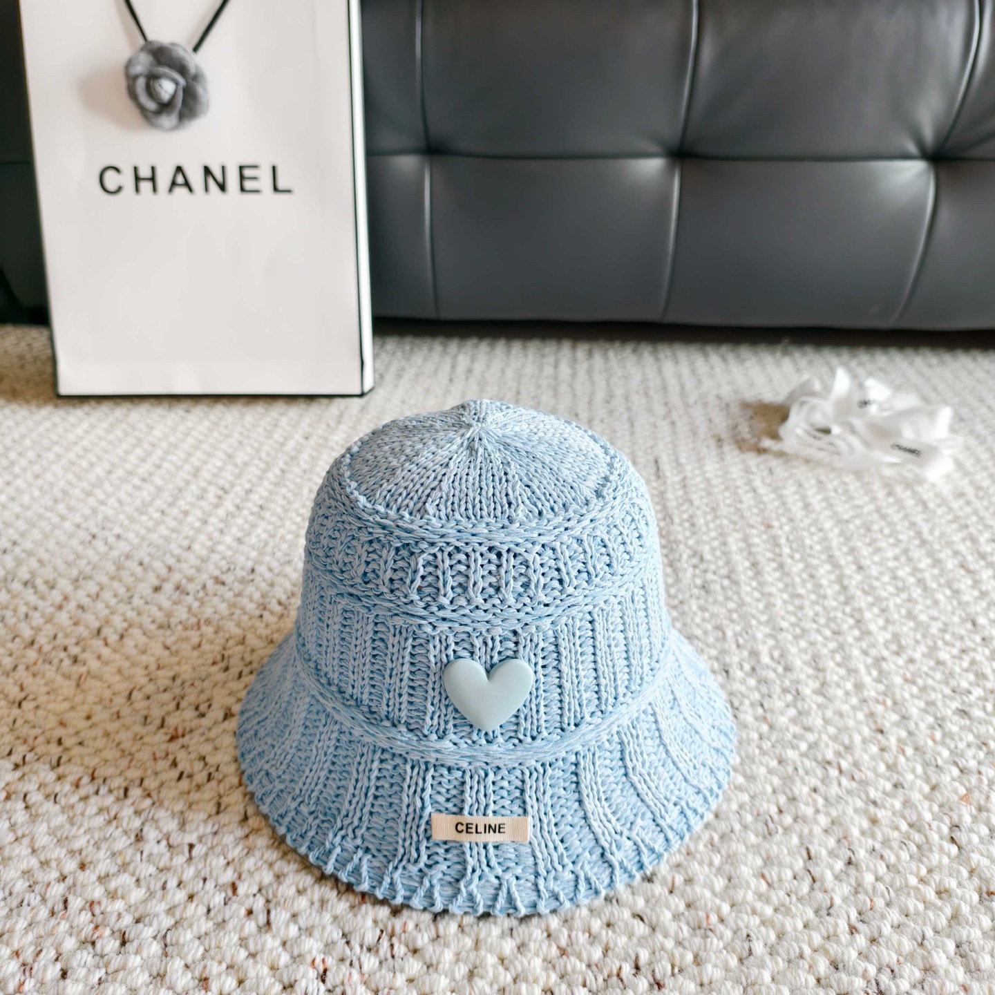 💛配防尘袋【Celine赛琳】2026春夏新款编织马卡龙色系渔夫帽，独特设计～复古文艺的一款