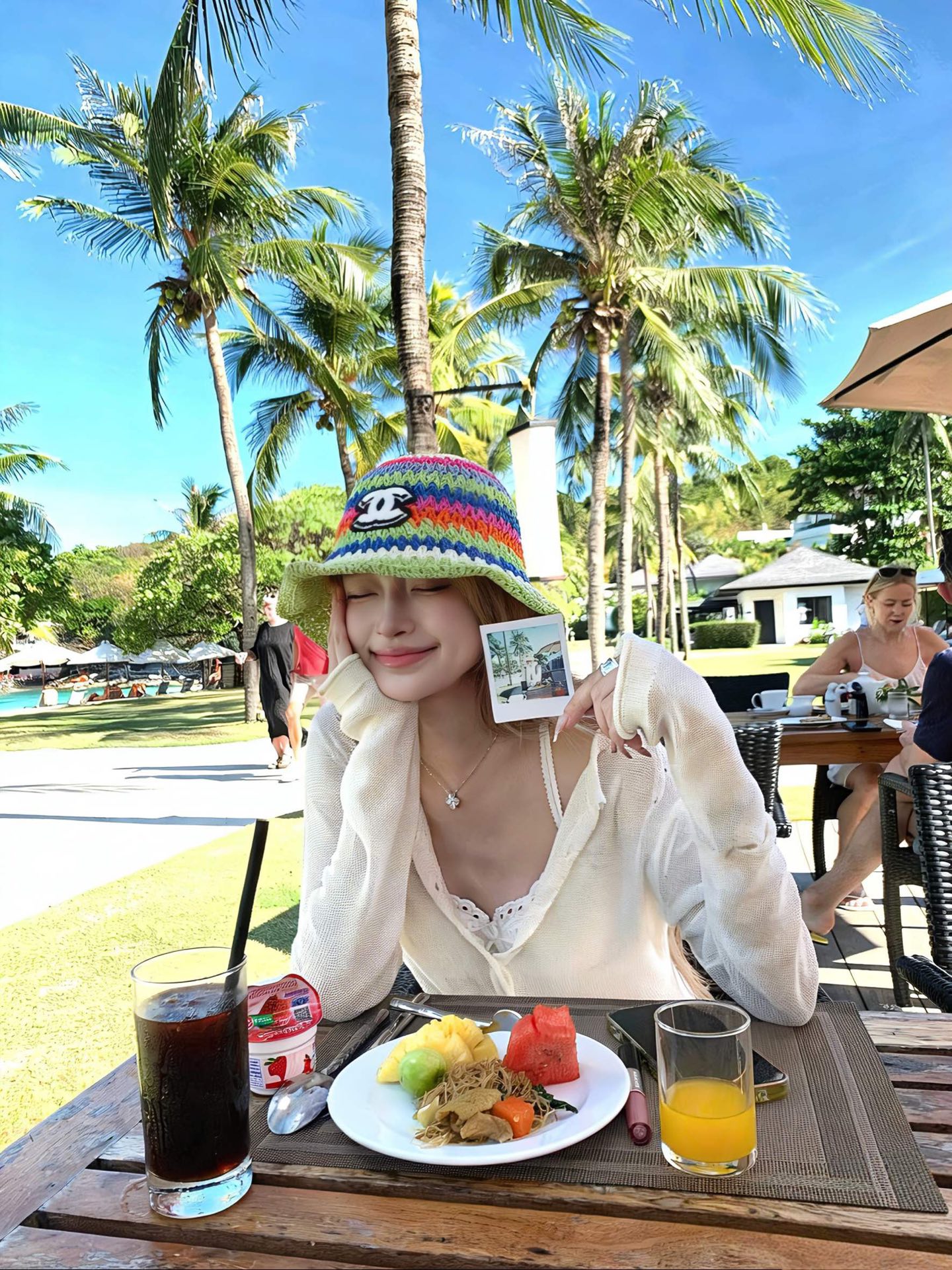 💛配防尘袋【Chanel香奈儿】2026新款彩虹拼色编织款渔夫帽，🔆百搭日常款～休闲出街#