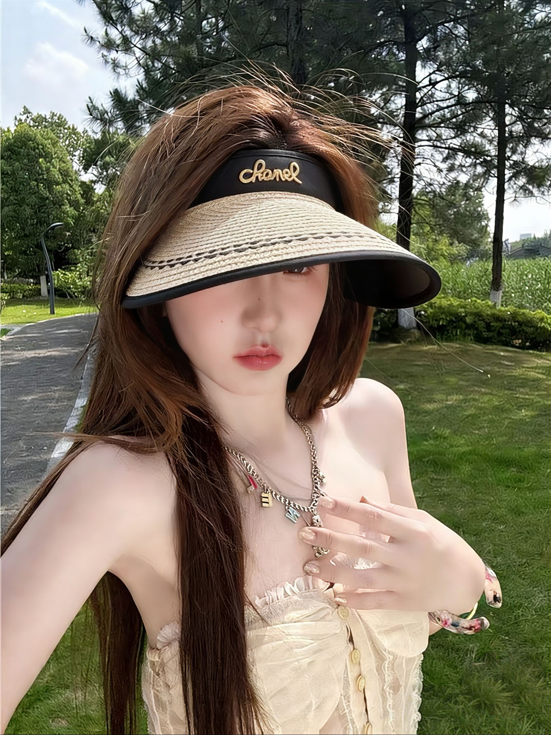 💛配防尘袋 【Chanel香奈儿】2026春夏新款豹纹小香遮阳帽空顶帽，🔆遮阳百搭～休闲出街神器