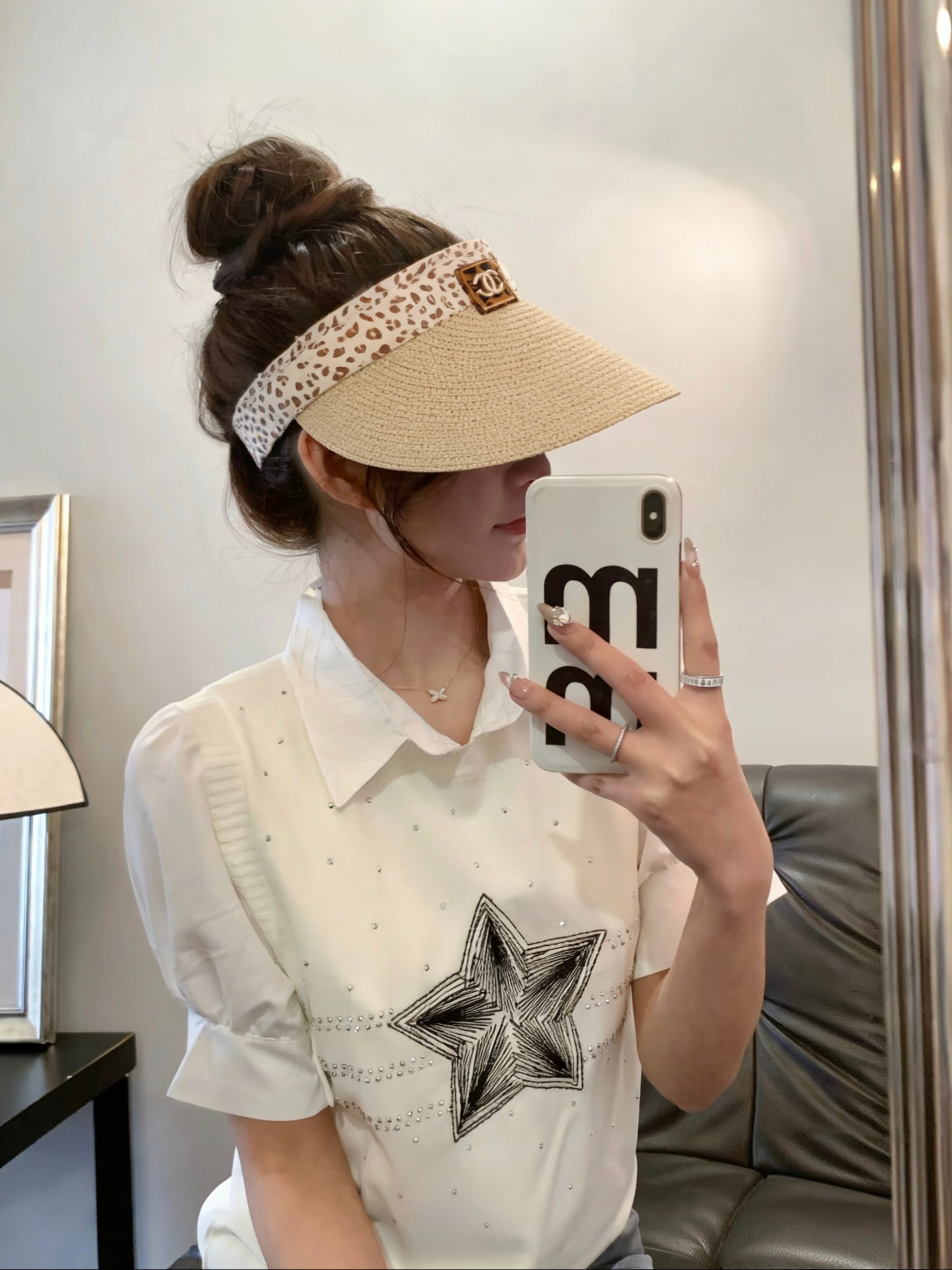 💛配防尘袋 【Chanel香奈儿】2026春夏新款豹纹小香遮阳帽空顶帽，🔆遮阳百搭～休闲出街神器