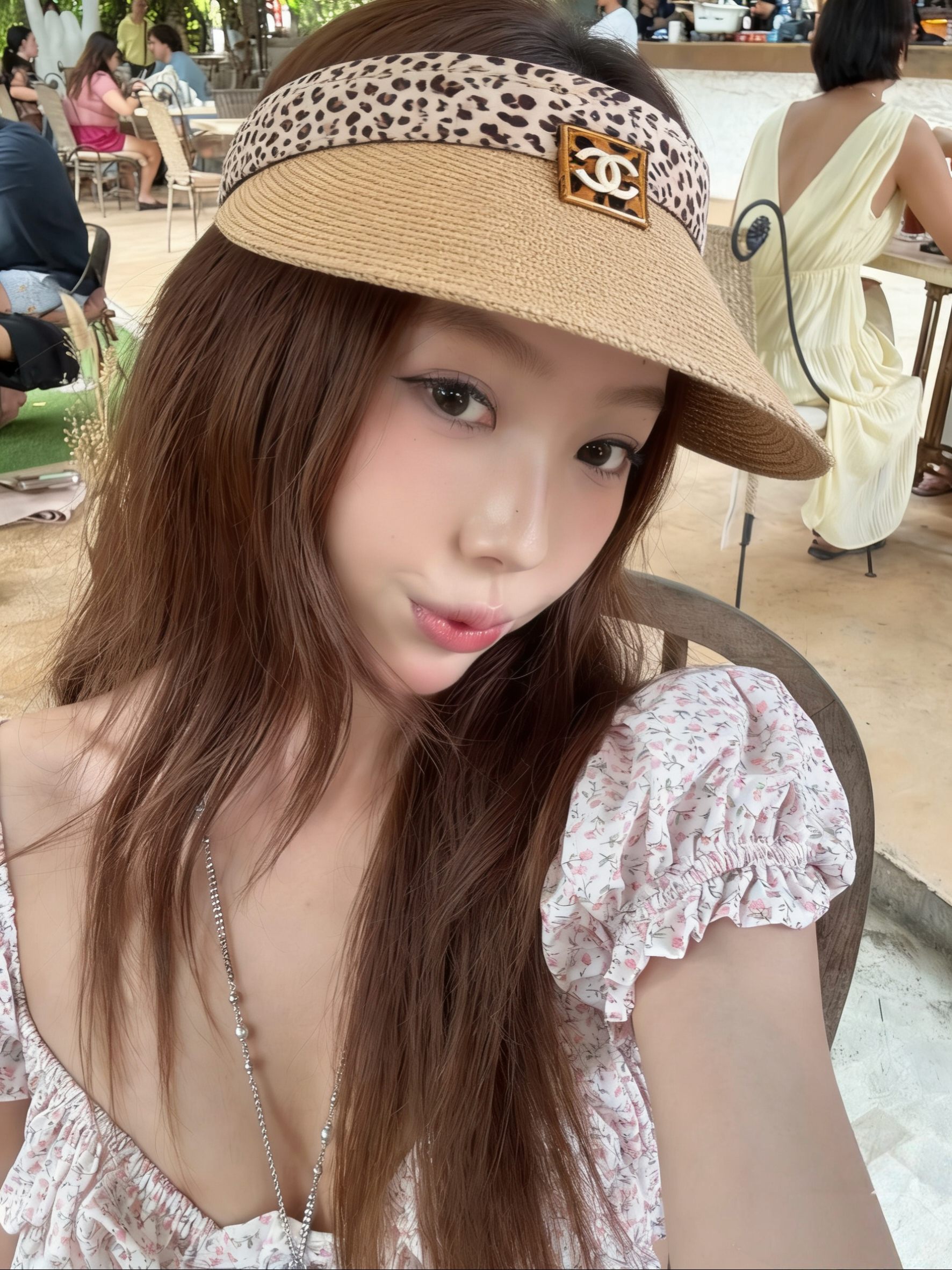 💛配防尘袋 【Chanel香奈儿】2026春夏新款豹纹小香遮阳帽空顶帽，🔆遮阳百搭～休闲出街神器