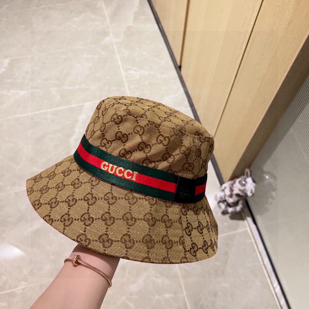 💛配防尘袋【GUCCI古驰】2026新款大牌专柜款渔夫帽，超好搭配，闭眼入的一款