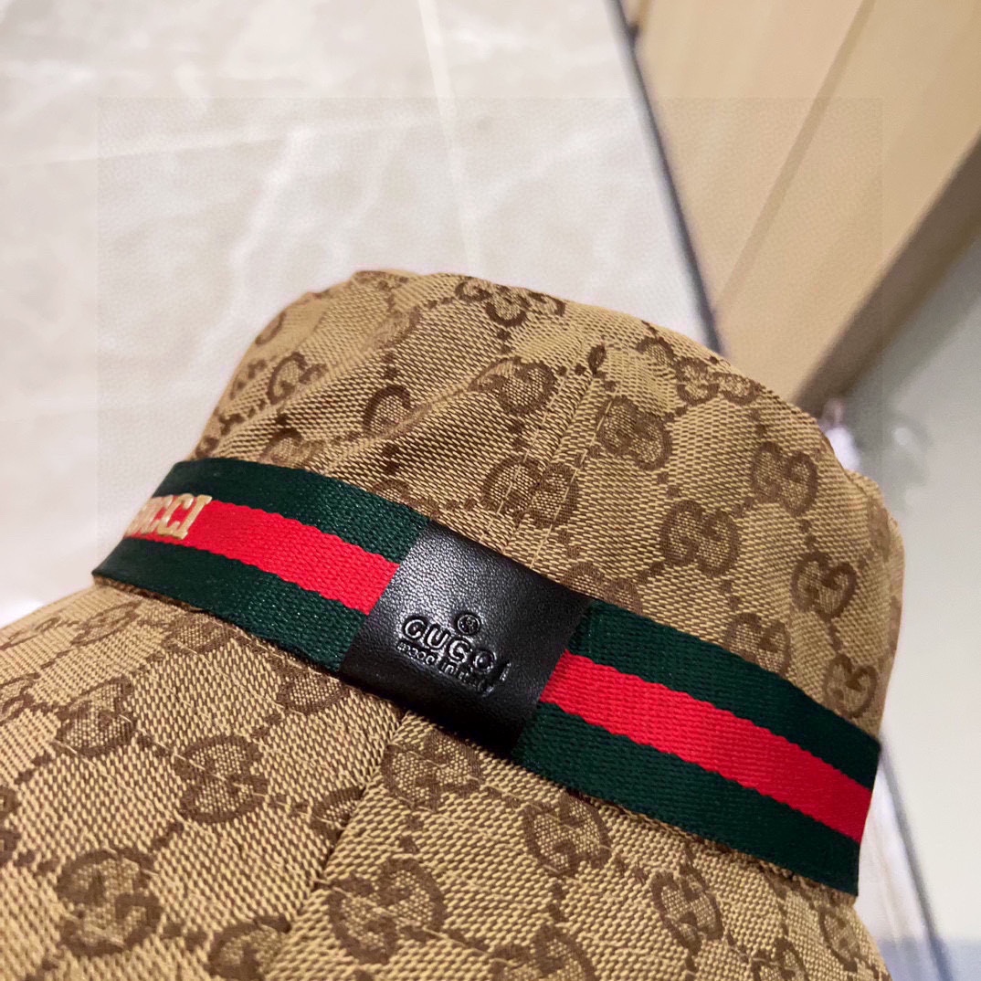 💛配防尘袋【GUCCI古驰】2026新款大牌专柜款渔夫帽，超好搭配，闭眼入的一款