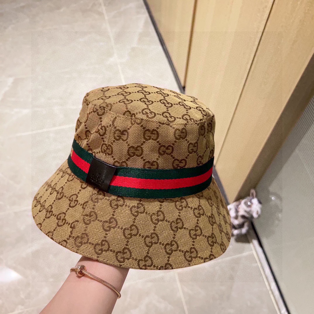 💛配防尘袋【GUCCI古驰】2026新款大牌专柜款渔夫帽，超好搭配，闭眼入的一款
