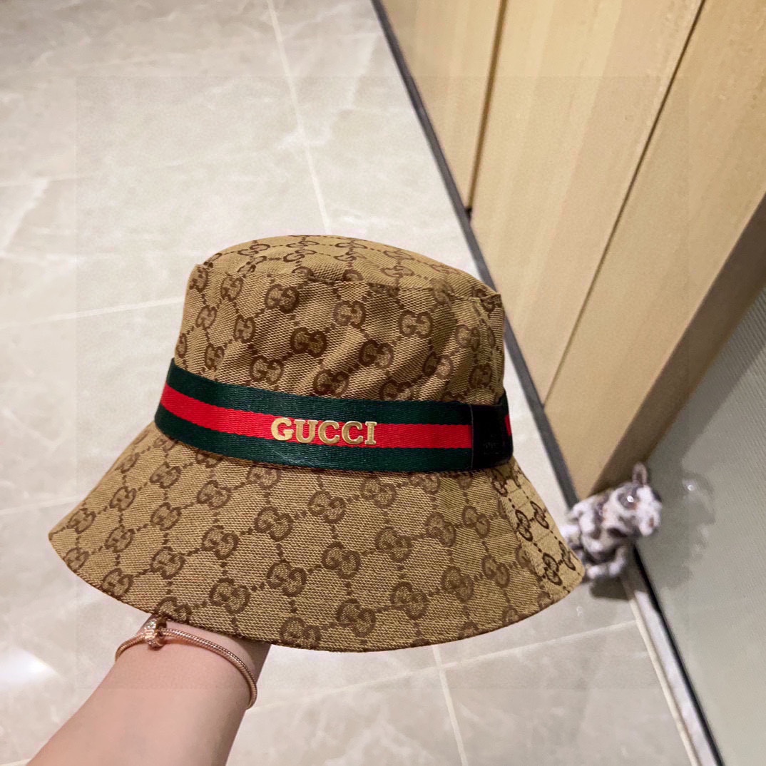 💛配防尘袋【GUCCI古驰】2026新款大牌专柜款渔夫帽，超好搭配，闭眼入的一款