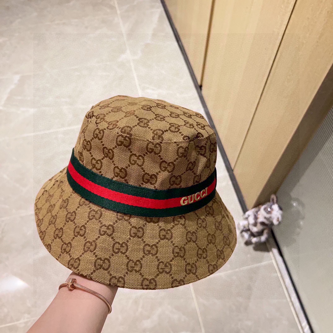 💛配防尘袋【GUCCI古驰】2026新款大牌专柜款渔夫帽，超好搭配，闭眼入的一款