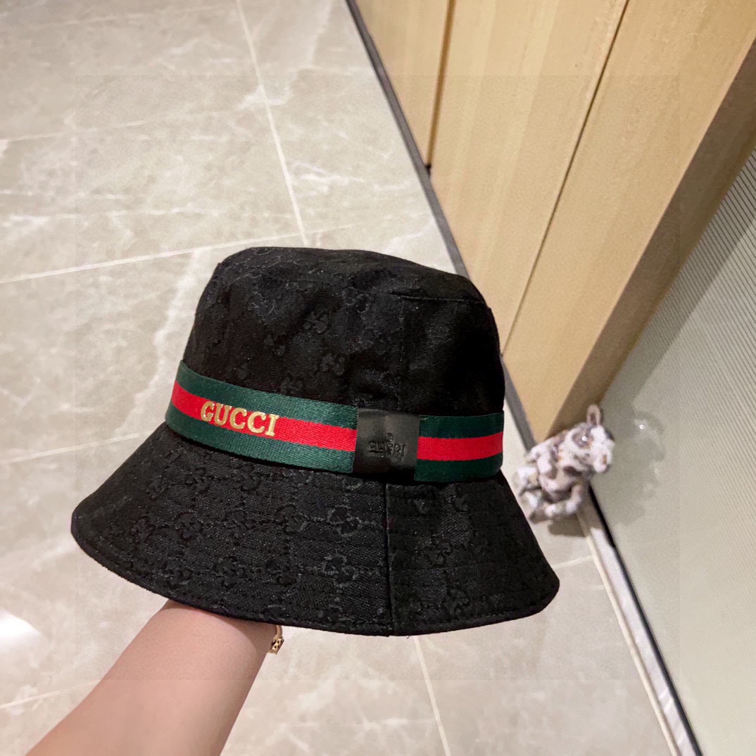 💛配防尘袋【GUCCI古驰】2026新款大牌专柜款渔夫帽，超好搭配，闭眼入的一款
