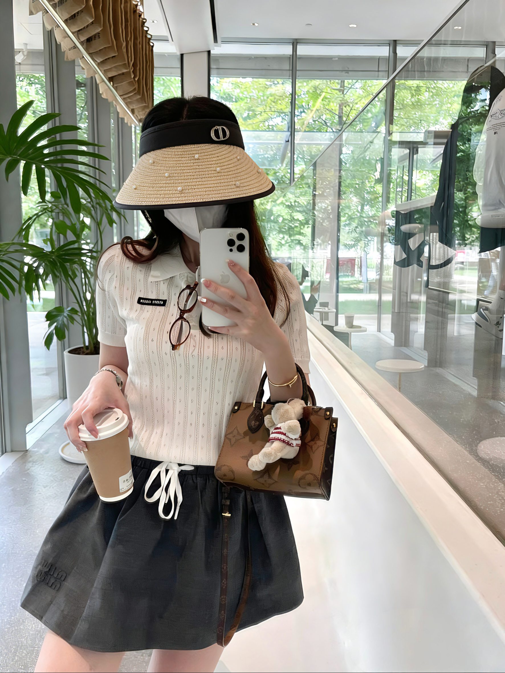 💛配防尘袋 【DIOR迪奥】2026新款独家款珍珠款遮阳帽空顶帽，🔆遮阳百搭～休闲出街神器