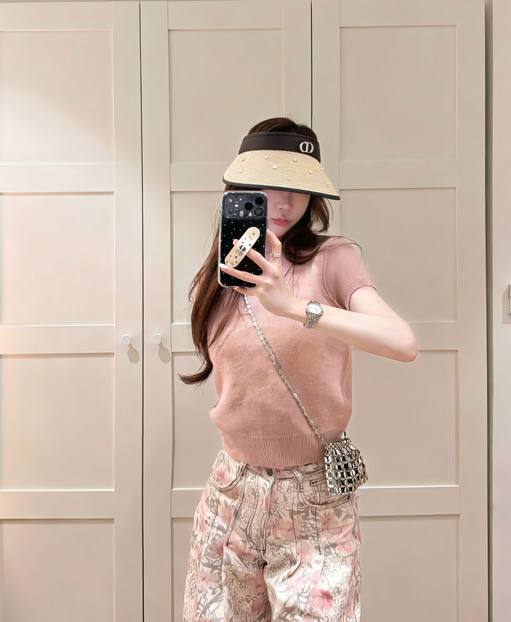 💛配防尘袋 【DIOR迪奥】2026新款独家款珍珠款遮阳帽空顶帽，🔆遮阳百搭～休闲出街神器