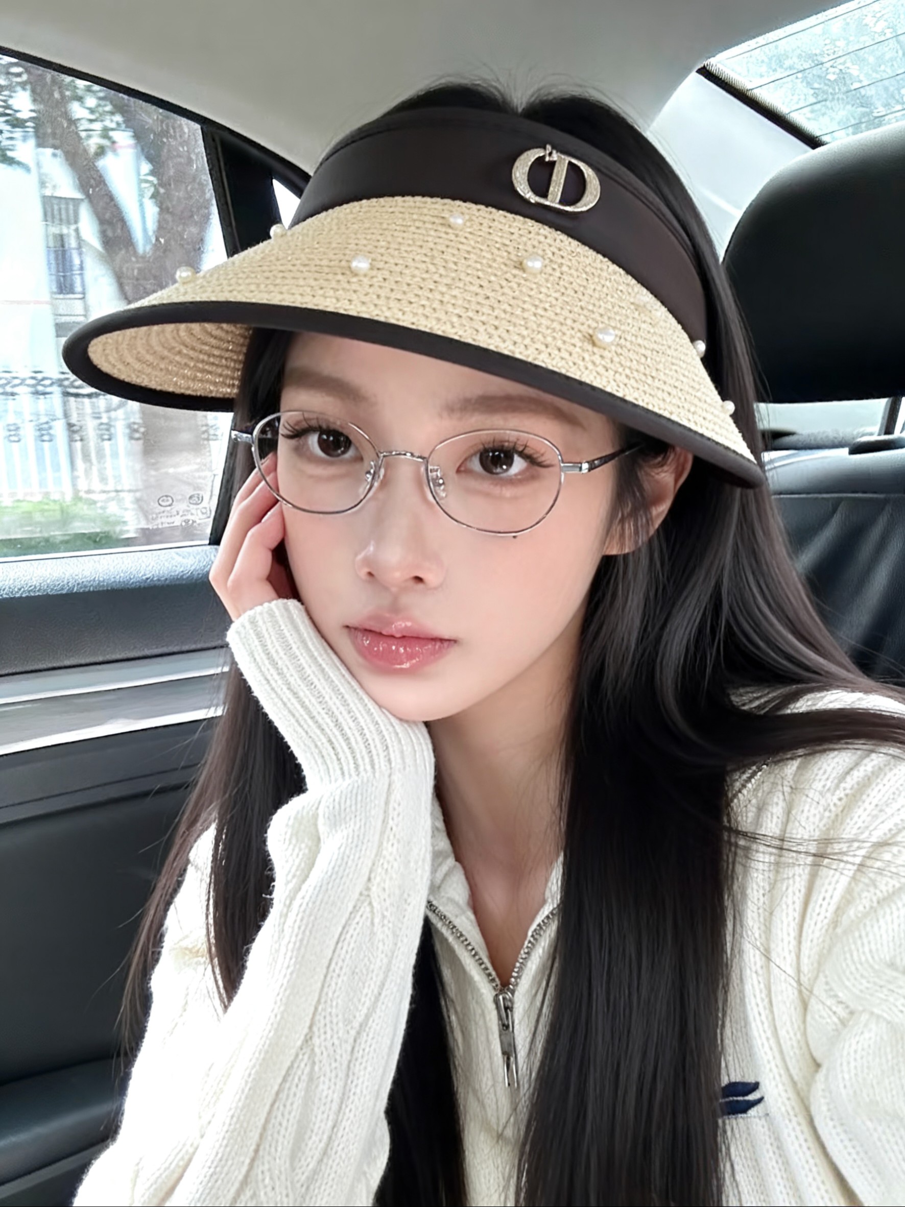 💛配防尘袋 【DIOR迪奥】2026新款独家款珍珠款遮阳帽空顶帽，🔆遮阳百搭～休闲出街神器