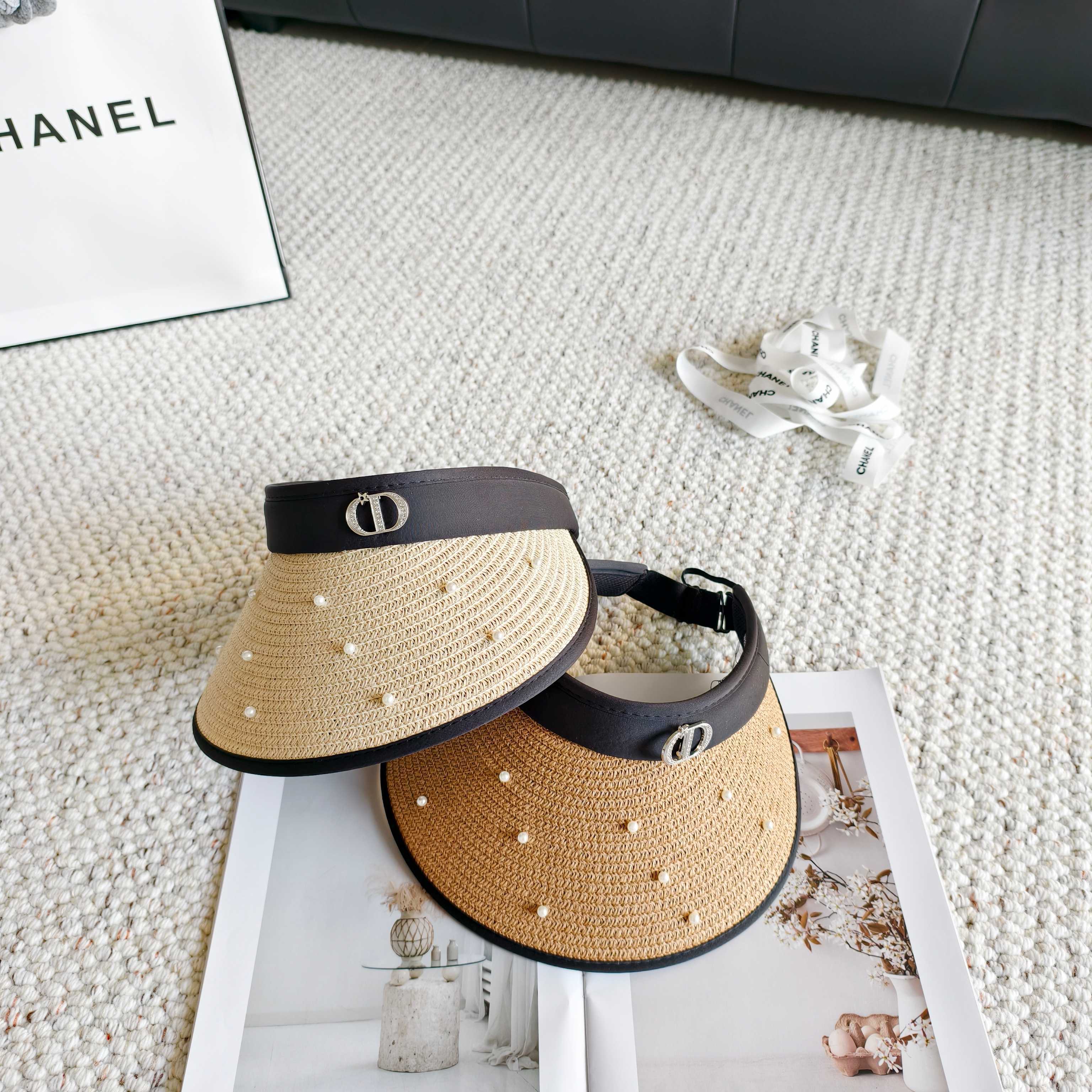 💛配防尘袋 【DIOR迪奥】2026新款独家款珍珠款遮阳帽空顶帽，🔆遮阳百搭～休闲出街神器