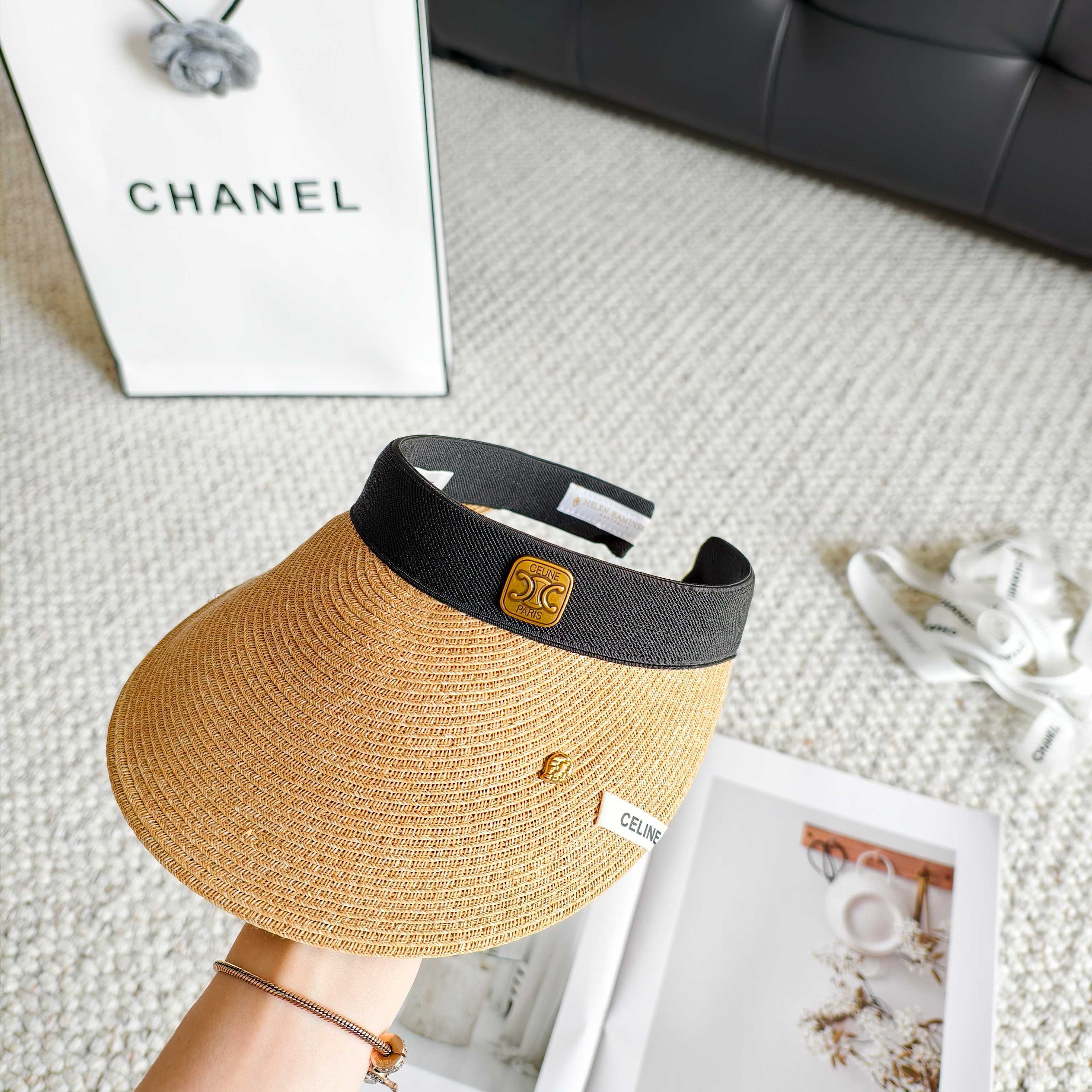 💛配防尘袋 【CELINE赛琳】2026新款独家款密织遮阳帽空顶帽，🔆遮阳百搭～休闲出街神器