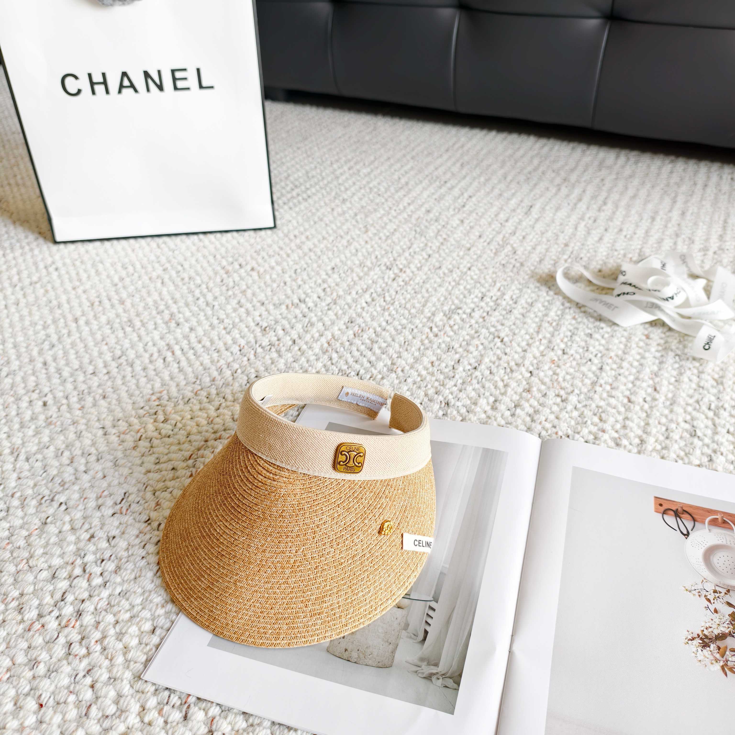 💛配防尘袋 【CELINE赛琳】2026新款独家款密织遮阳帽空顶帽，🔆遮阳百搭～休闲出街神器