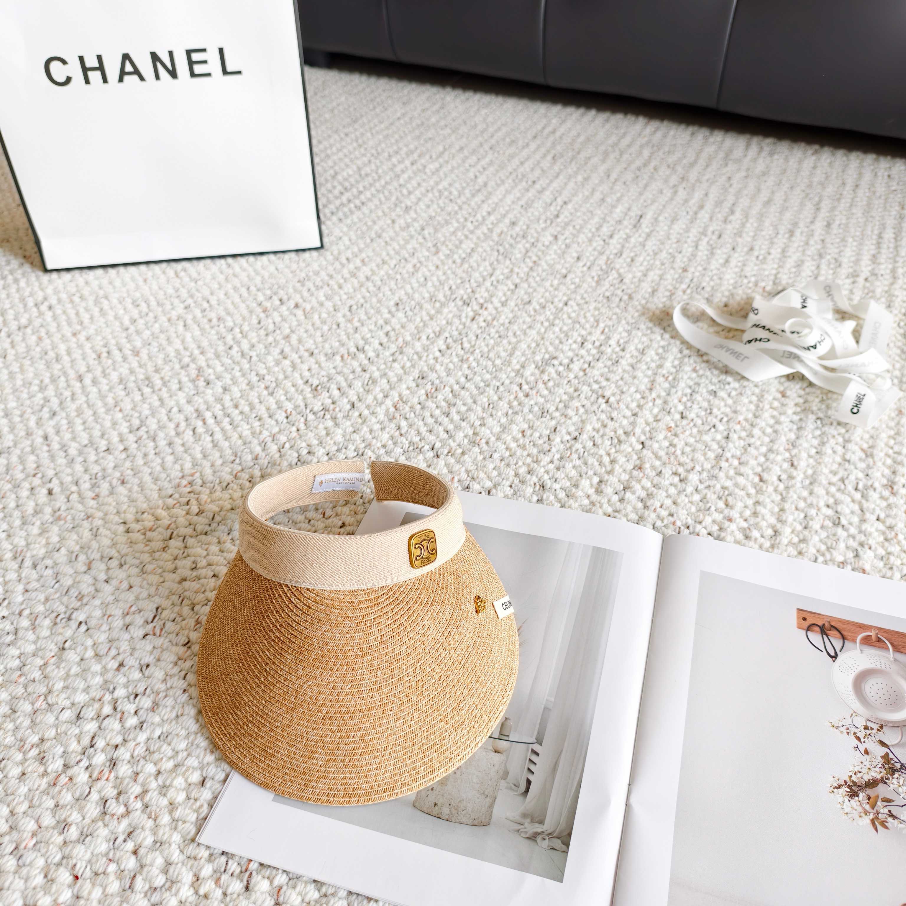 💛配防尘袋 【CELINE赛琳】2026新款独家款密织遮阳帽空顶帽，🔆遮阳百搭～休闲出街神器