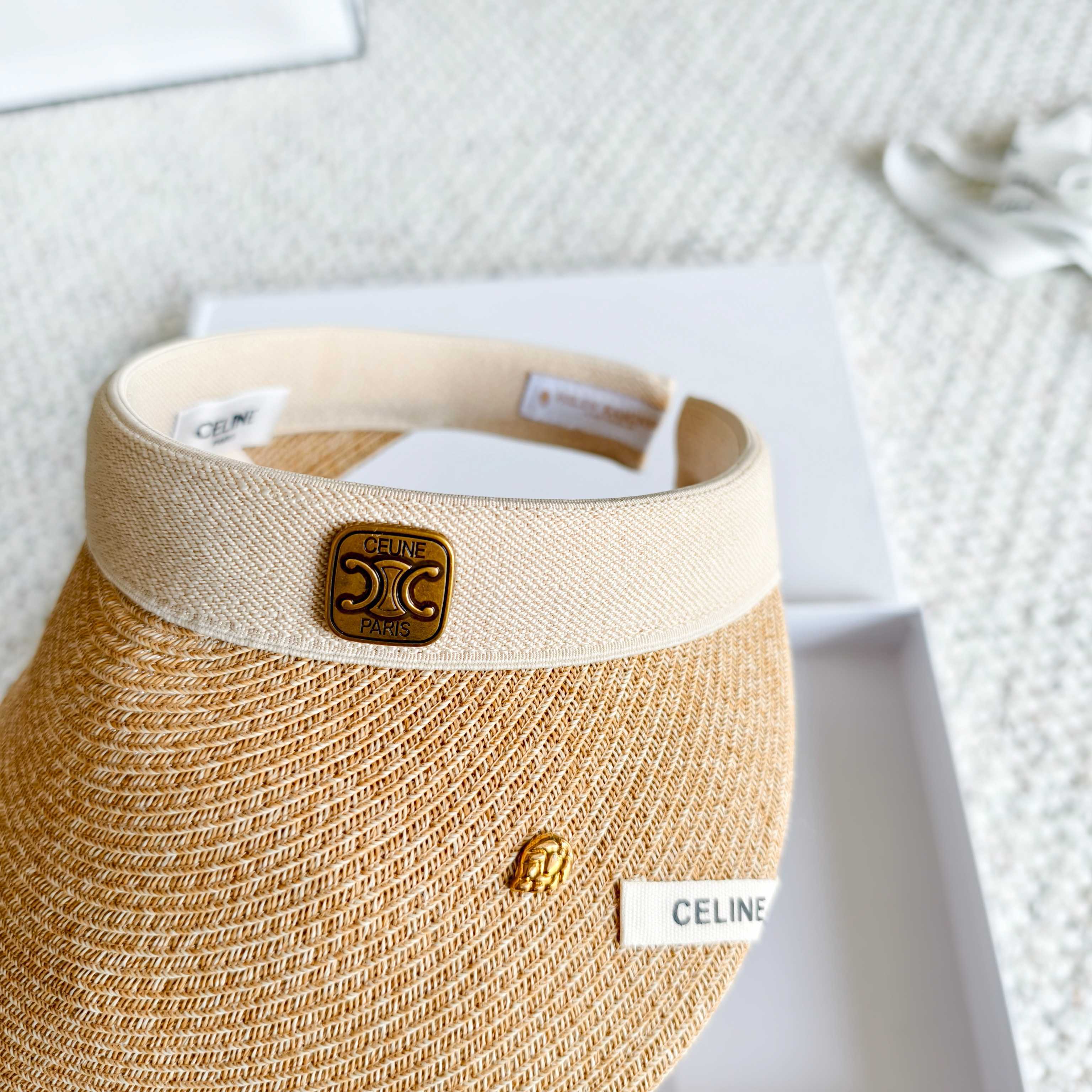 💛配防尘袋 【CELINE赛琳】2026新款独家款密织遮阳帽空顶帽，🔆遮阳百搭～休闲出街神器