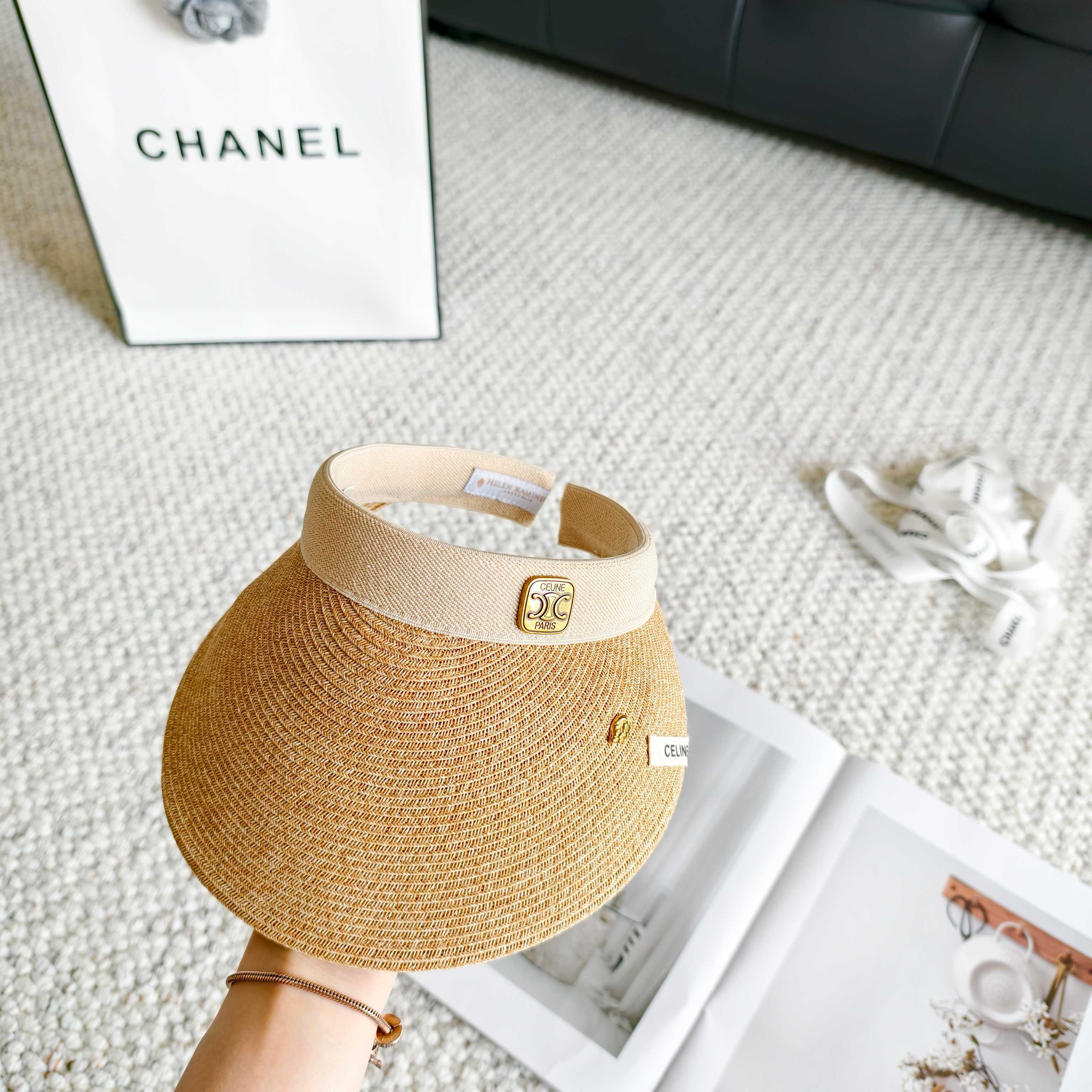 💛配防尘袋 【CELINE赛琳】2026新款独家款密织遮阳帽空顶帽，🔆遮阳百搭～休闲出街神器