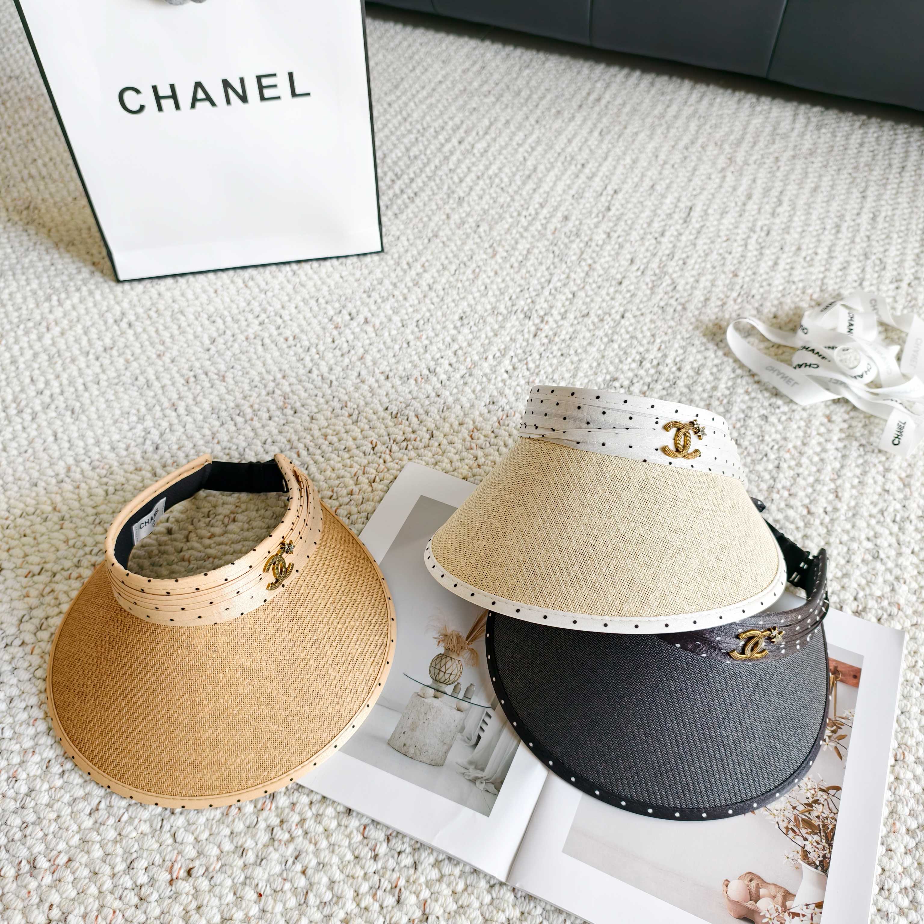 💛配防尘袋 【Chanel香奈儿】2026新款独家款小香拼接款遮阳帽空顶帽，🔆遮阳百搭～休闲出街神器