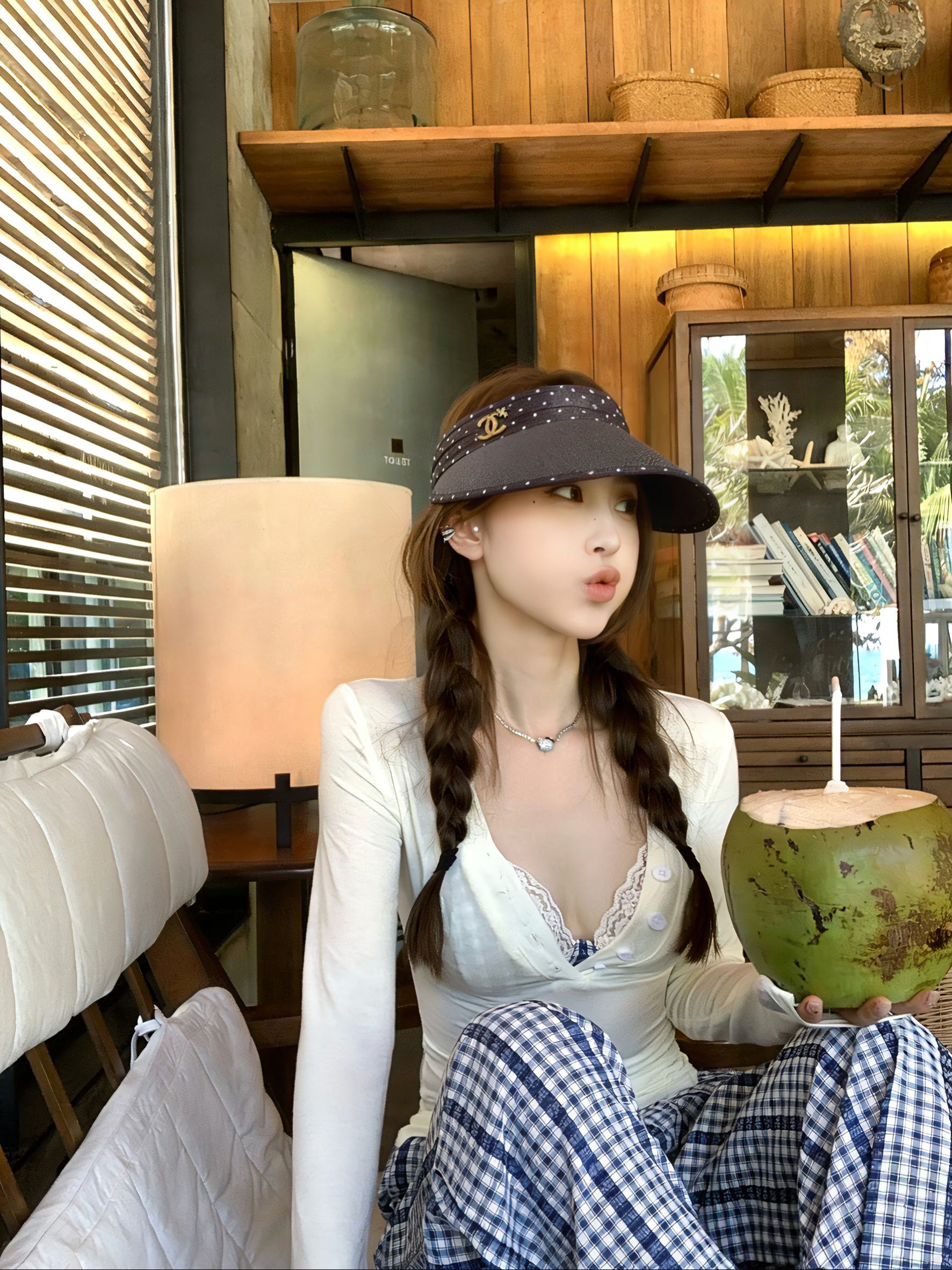 💛配防尘袋 【Chanel香奈儿】2026新款独家款小香拼接款遮阳帽空顶帽，🔆遮阳百搭～休闲出街神器