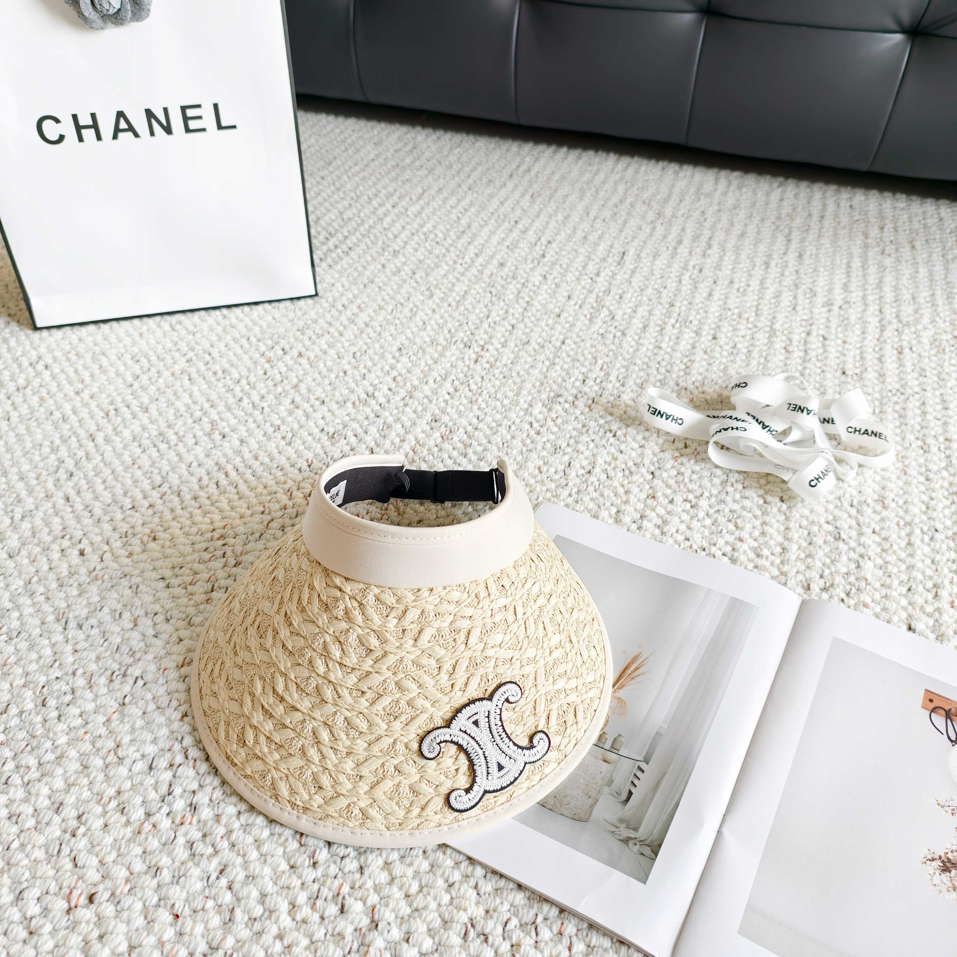 💛配防尘袋 【CELINE赛琳】2026新款独家款密织遮阳帽空顶帽，🔆遮阳百搭～休闲出街神器