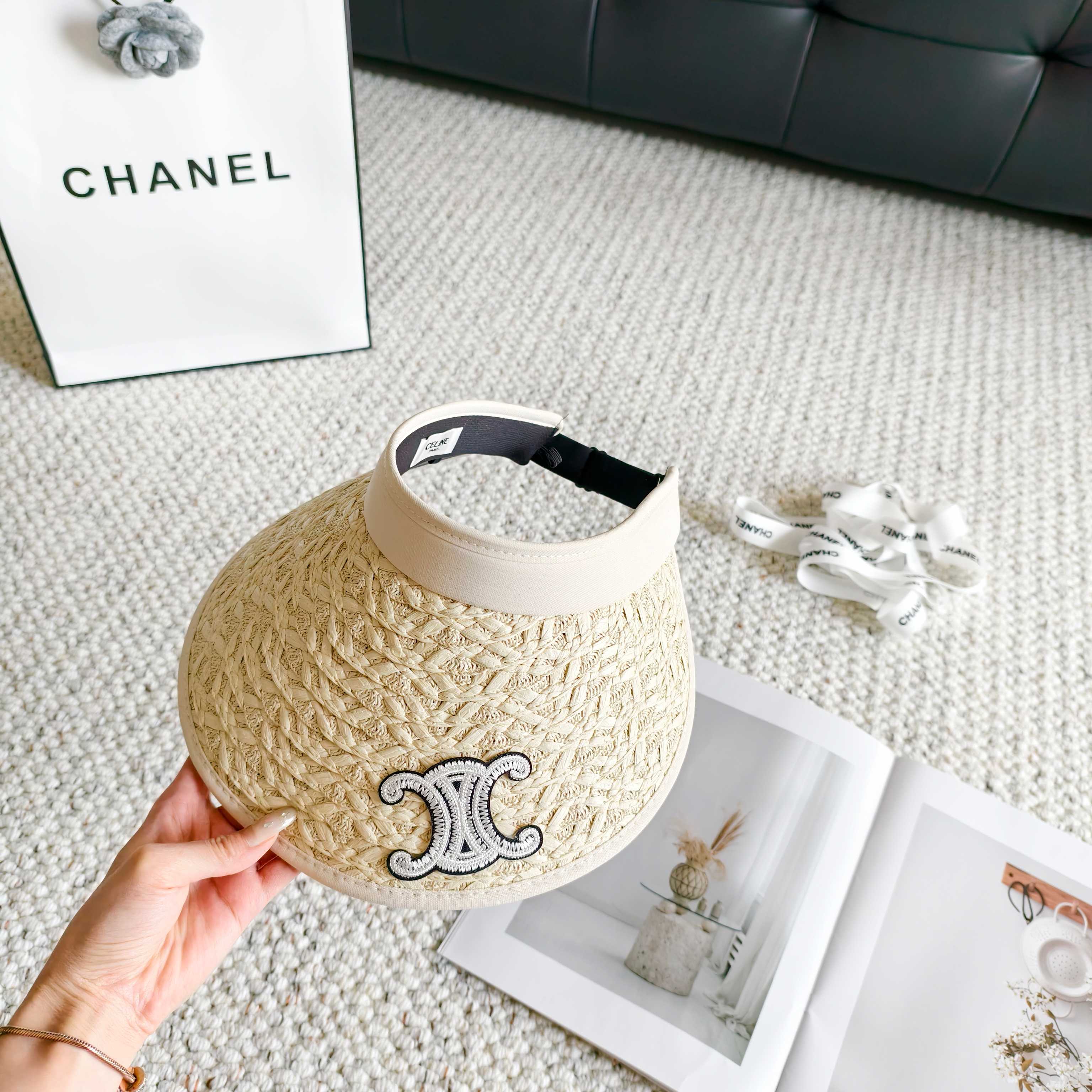 💛配防尘袋 【CELINE赛琳】2026新款独家款密织遮阳帽空顶帽，🔆遮阳百搭～休闲出街神器