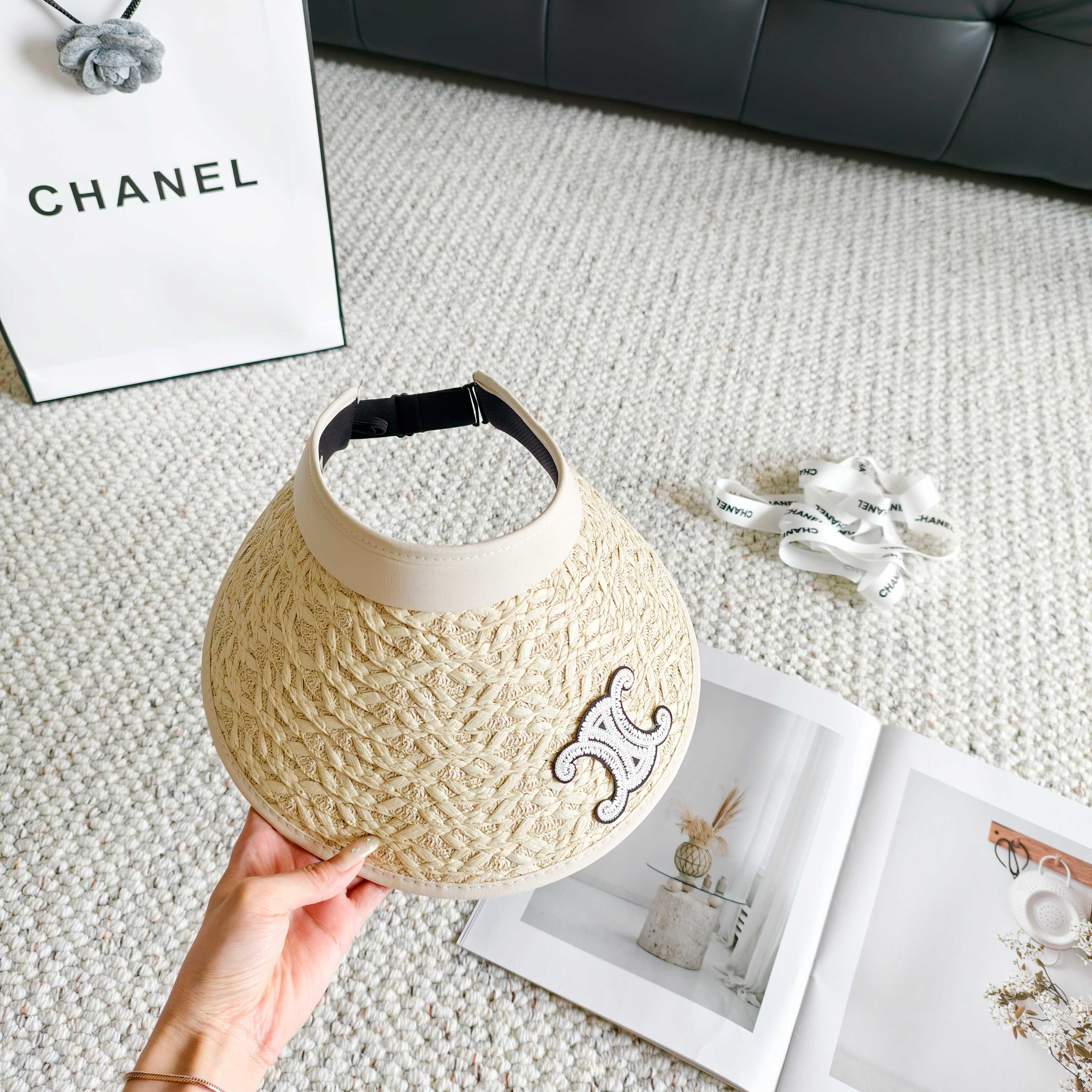 💛配防尘袋 【CELINE赛琳】2026新款独家款密织遮阳帽空顶帽，🔆遮阳百搭～休闲出街神器