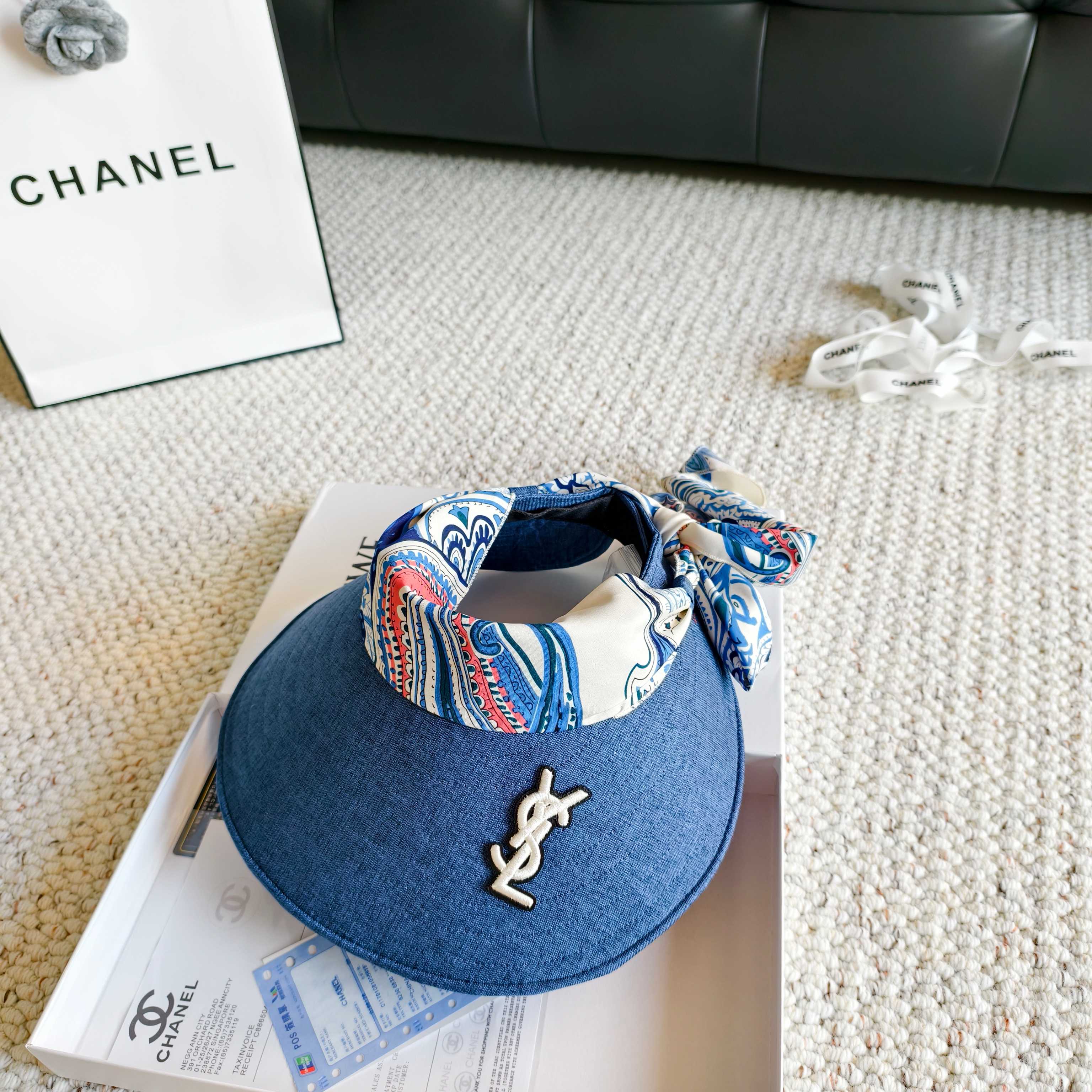 💛配防尘袋 【YSL圣罗兰】2026新款独家款民族风遮阳帽空顶帽，🔆遮阳百搭～休闲出街神器