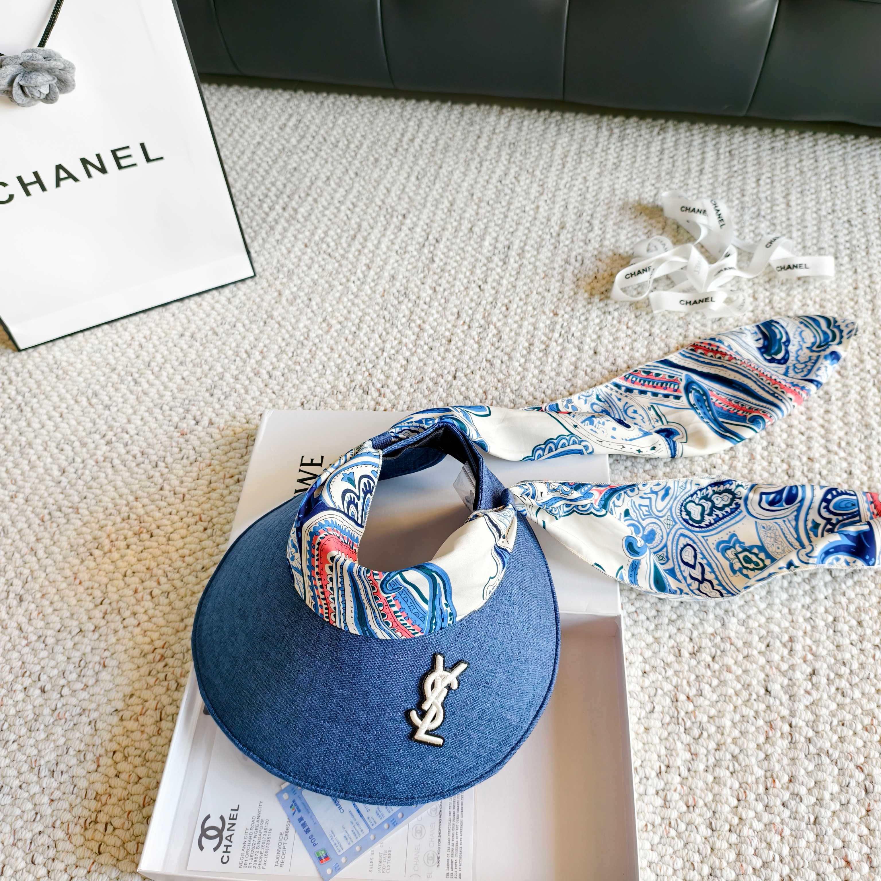 💛配防尘袋 【YSL圣罗兰】2026新款独家款民族风遮阳帽空顶帽，🔆遮阳百搭～休闲出街神器