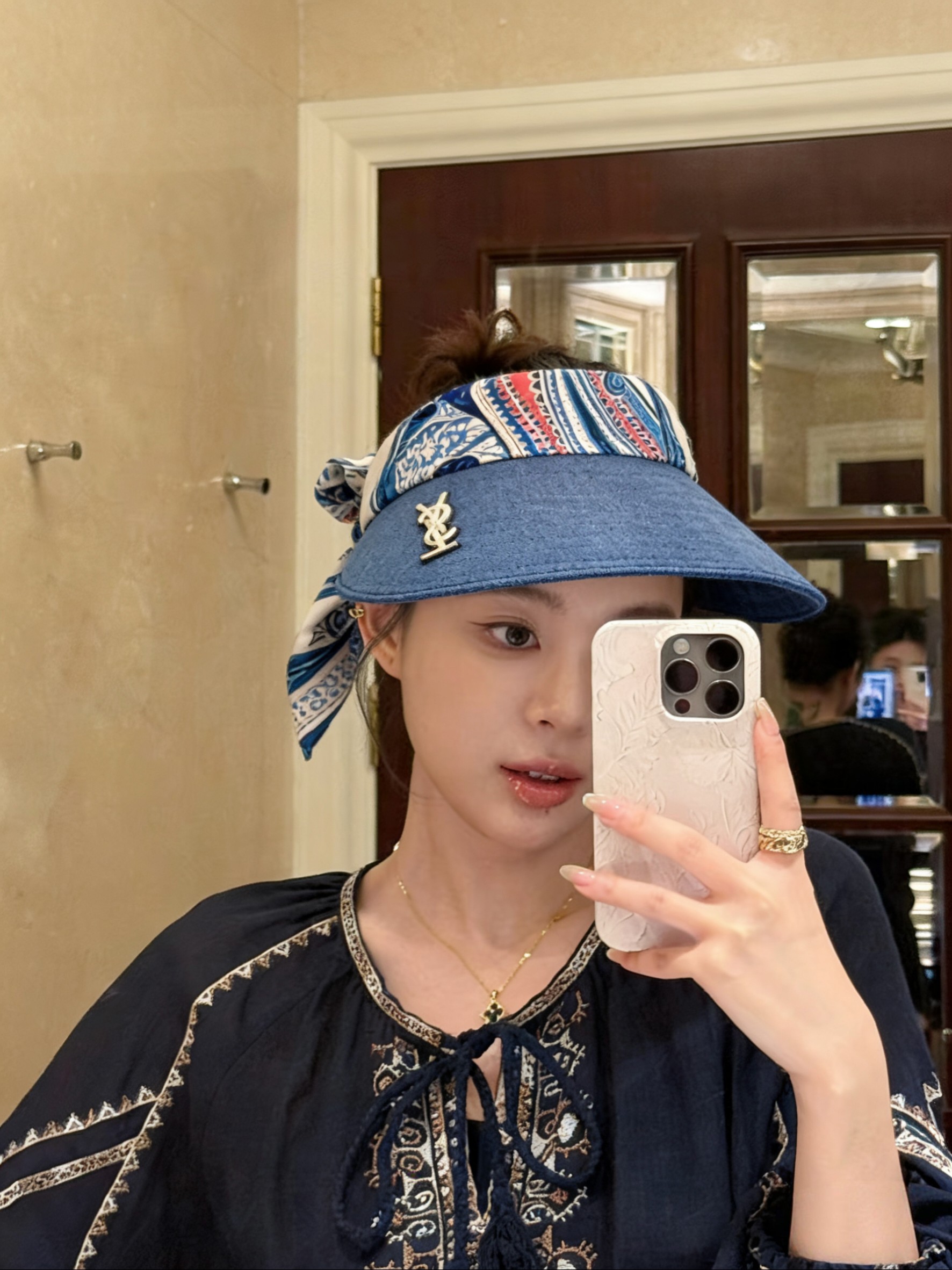 💛配防尘袋 【YSL圣罗兰】2026新款独家款民族风遮阳帽空顶帽，🔆遮阳百搭～休闲出街神器