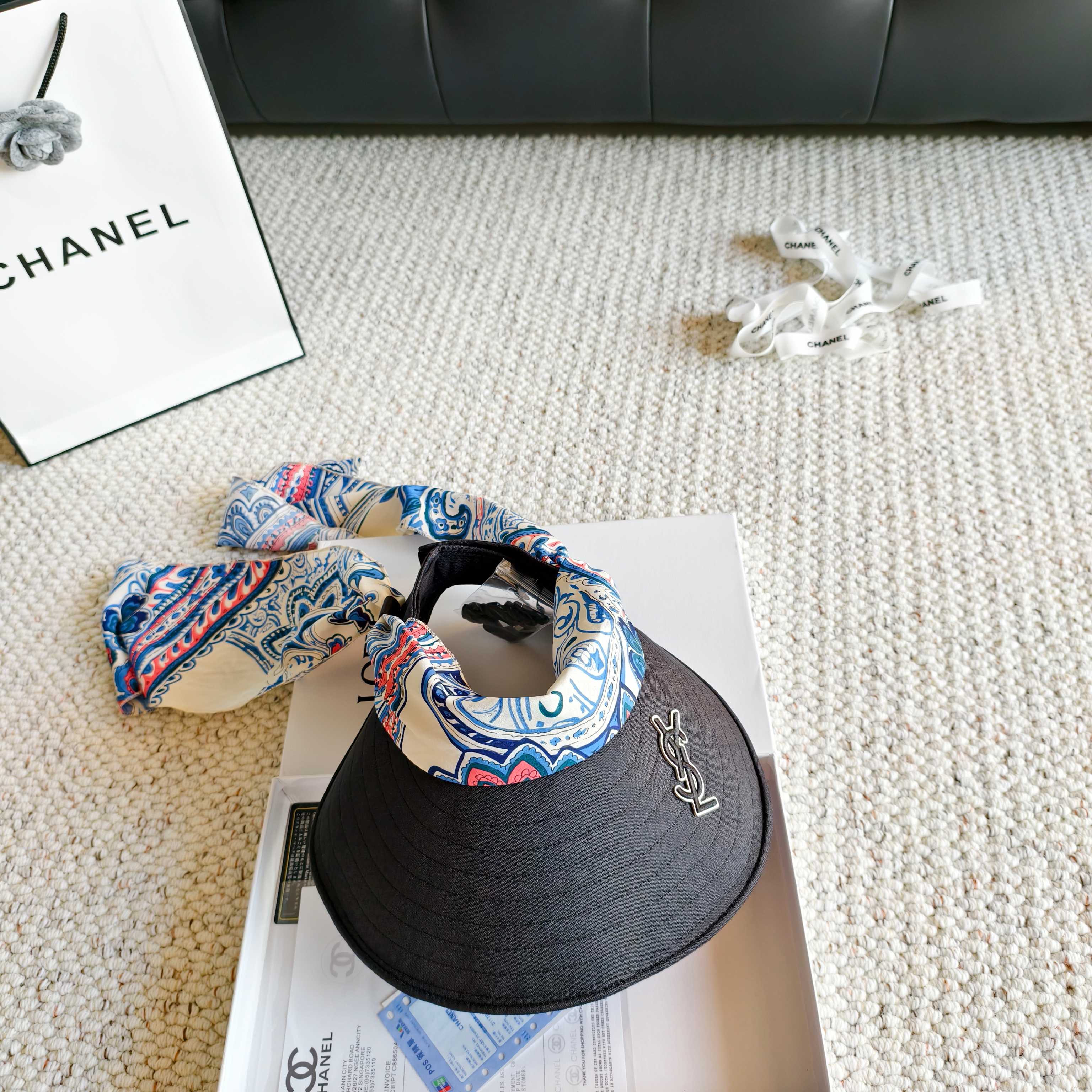 💛配防尘袋 【YSL圣罗兰】2026新款独家款民族风遮阳帽空顶帽，🔆遮阳百搭～休闲出街神器