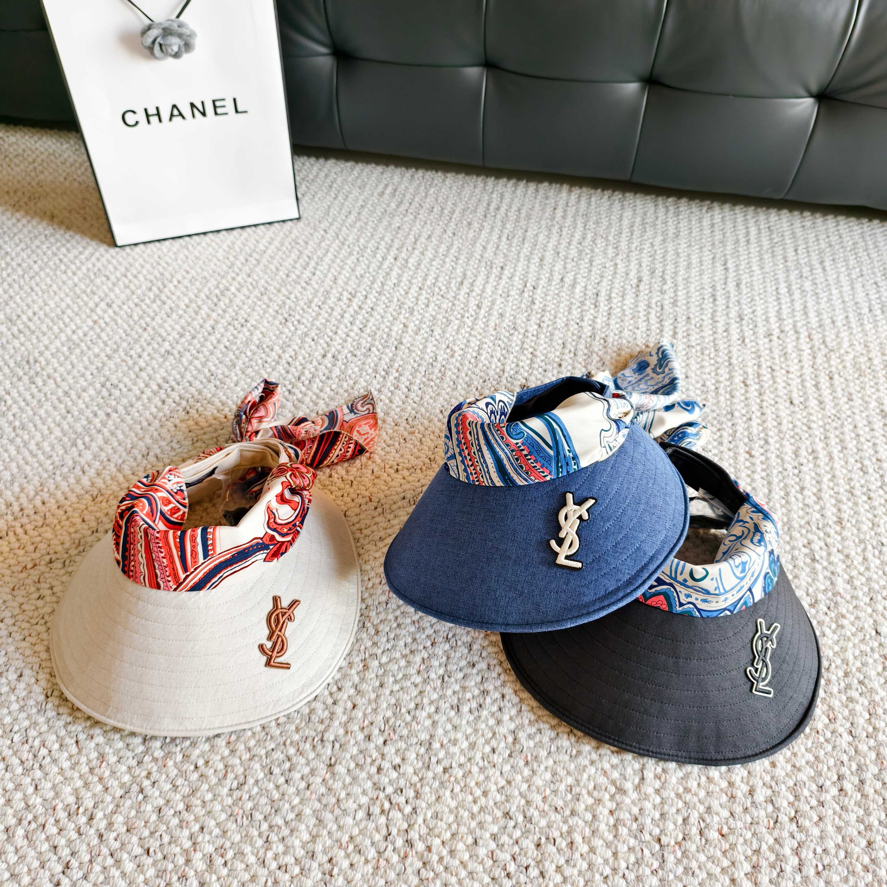 💛配防尘袋 【YSL圣罗兰】2026新款独家款民族风遮阳帽空顶帽，🔆遮阳百搭～休闲出街神器