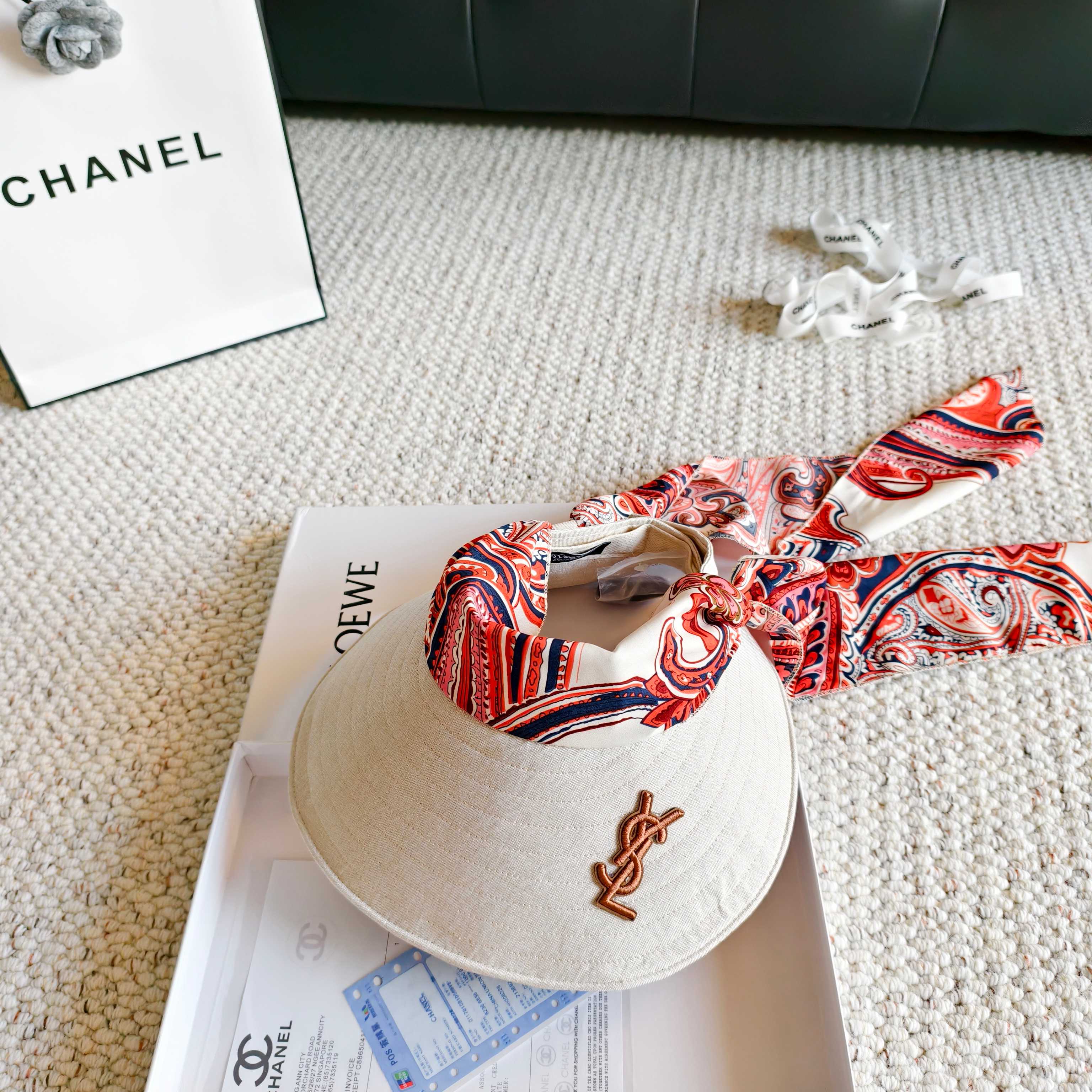 💛配防尘袋 【YSL圣罗兰】2026新款独家款民族风遮阳帽空顶帽，🔆遮阳百搭～休闲出街神器