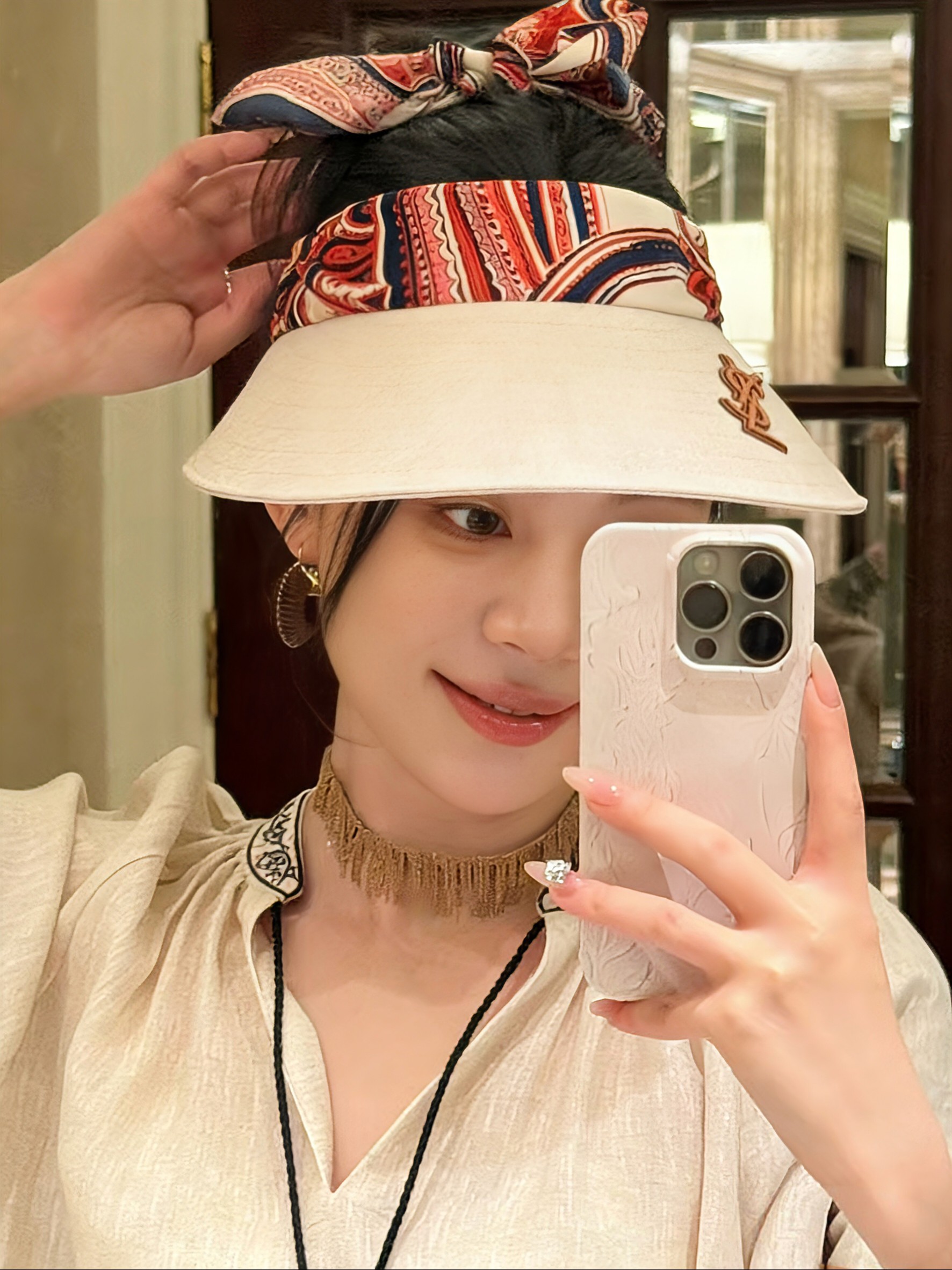 💛配防尘袋 【YSL圣罗兰】2026新款独家款民族风遮阳帽空顶帽，🔆遮阳百搭～休闲出街神器