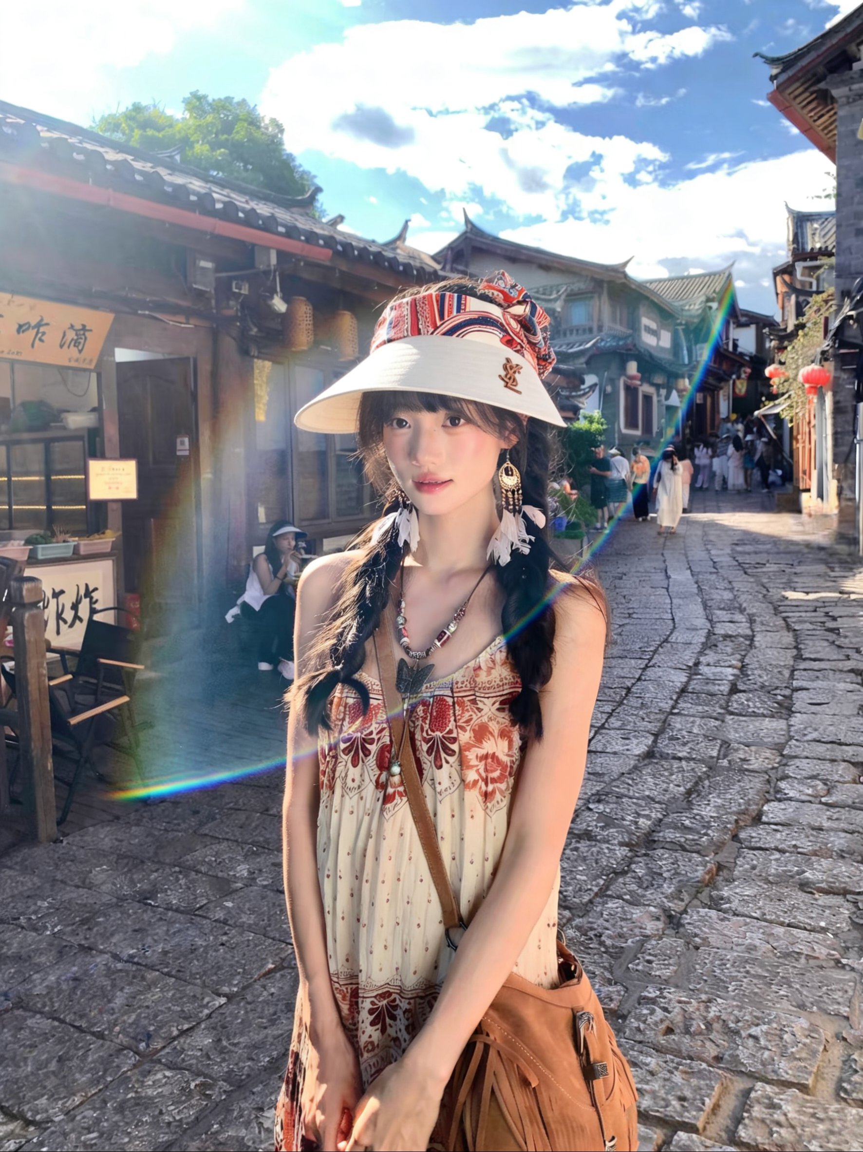 💛配防尘袋 【YSL圣罗兰】2026新款独家款民族风遮阳帽空顶帽，🔆遮阳百搭～休闲出街神器