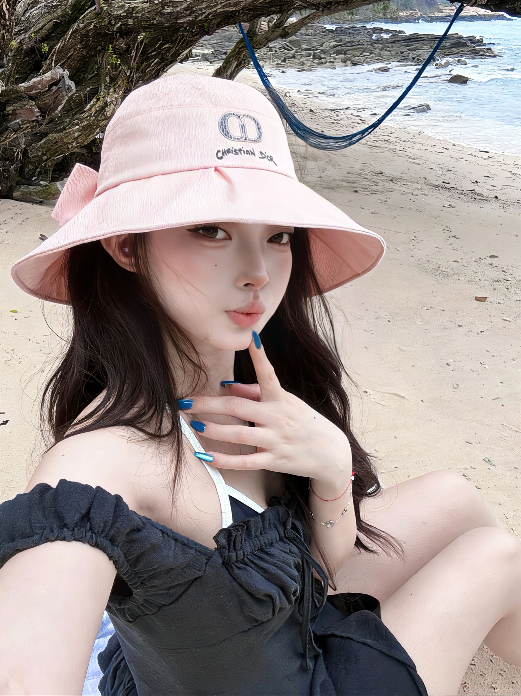 💛配防尘袋【DIOR迪奥】2026新款独家蝴蝶结大沿渔夫帽，🔆百搭日常款～休闲出街#