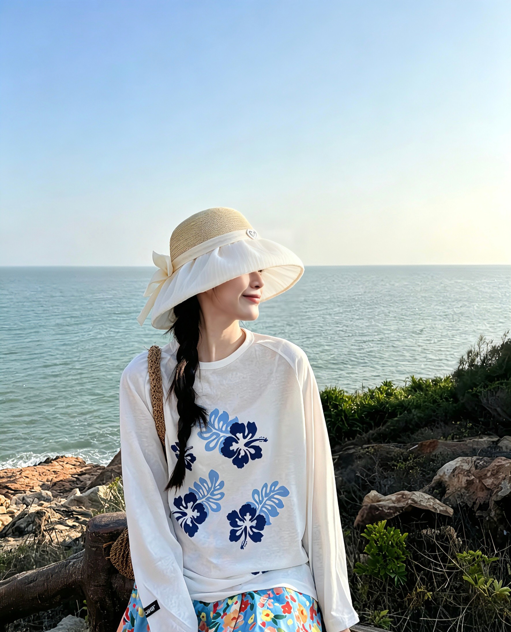 💛配防尘袋【CHANEL香奈儿】2026新款拼接大沿遮阳编织渔夫帽独特设计～度假首选