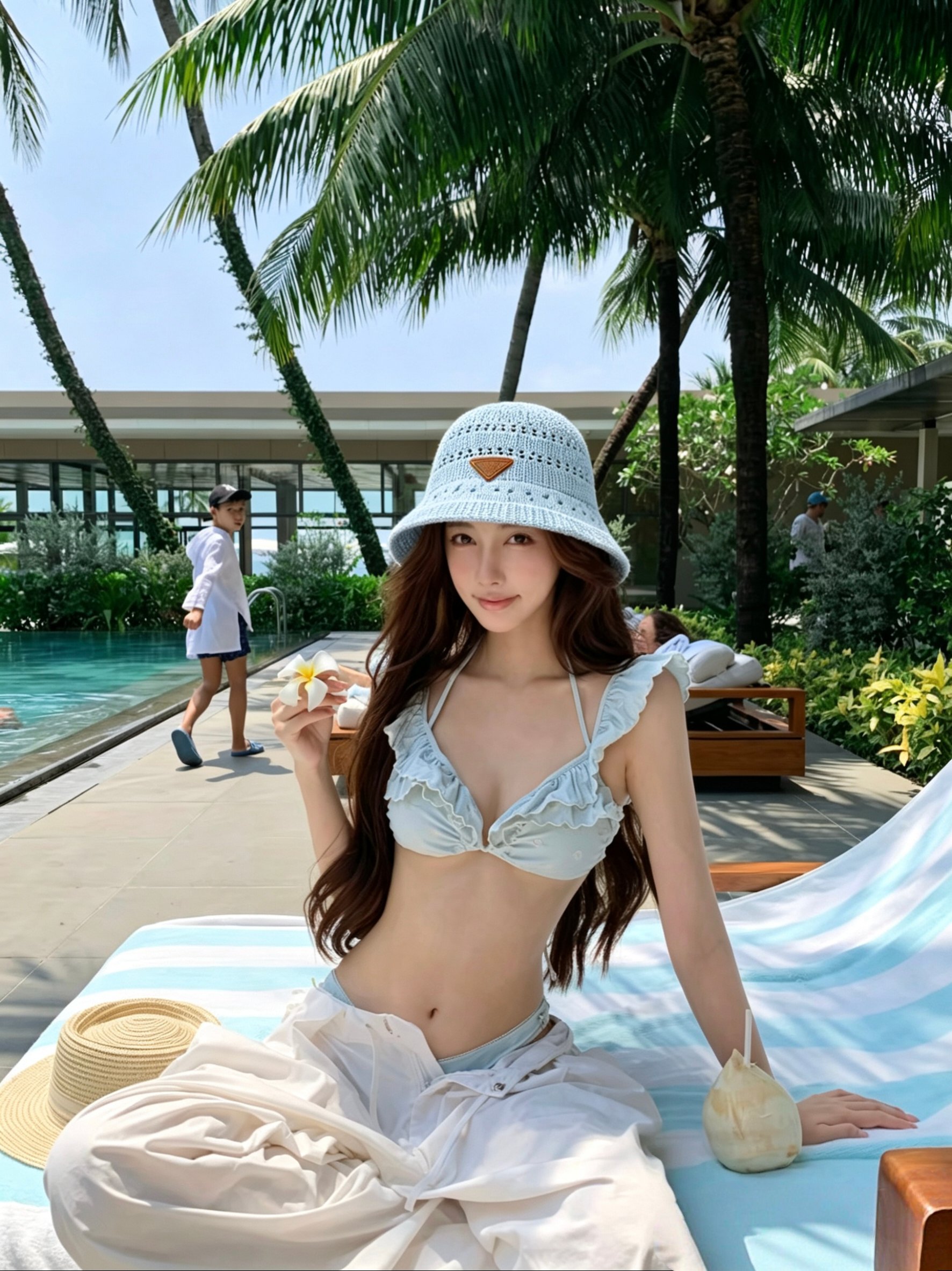 💛配防尘袋【PRADA普拉达】2026新款皮标遮阳编织小桶帽渔夫帽独特设计～度假首选