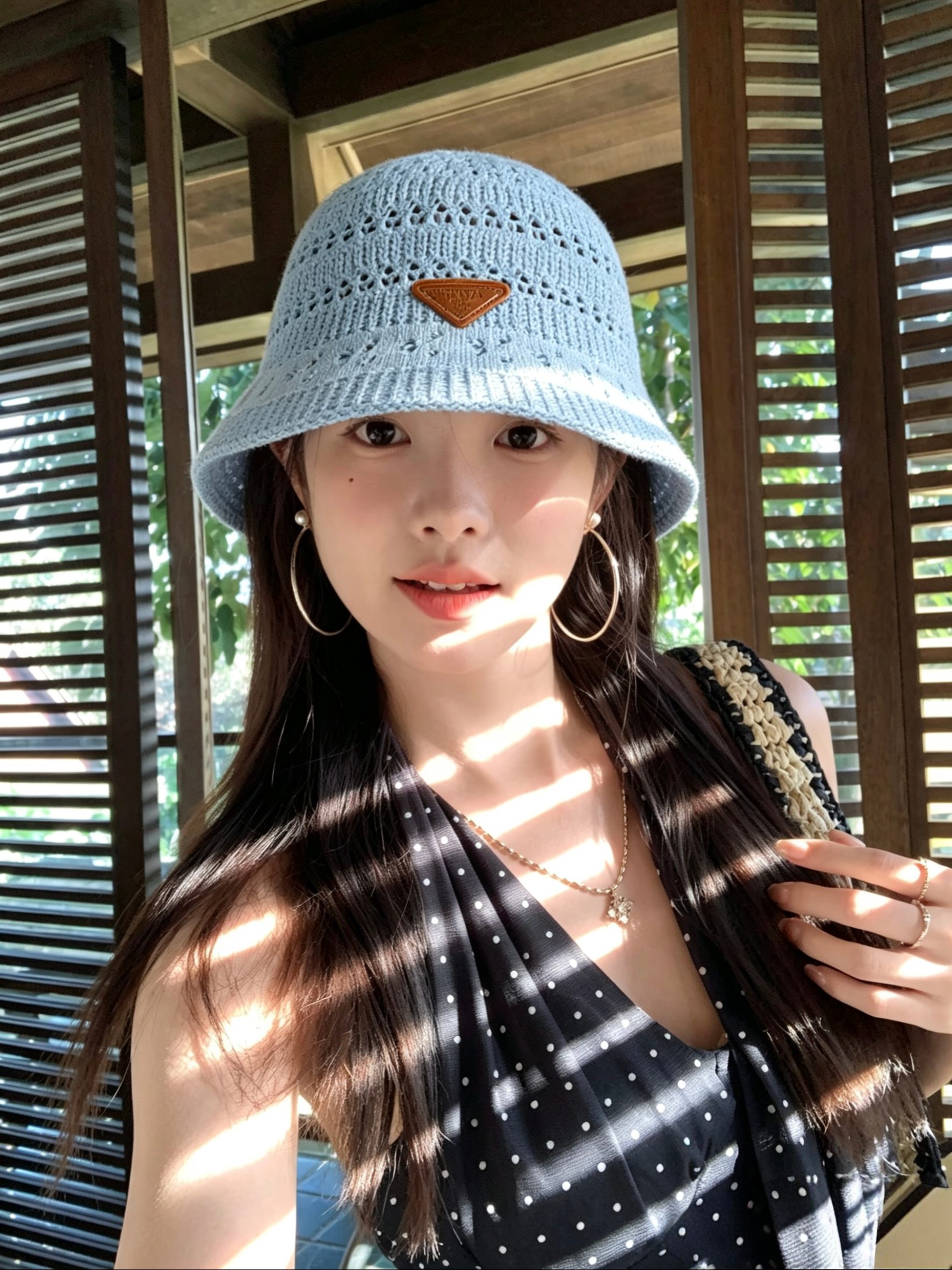 💛配防尘袋【PRADA普拉达】2026新款皮标遮阳编织小桶帽渔夫帽独特设计～度假首选