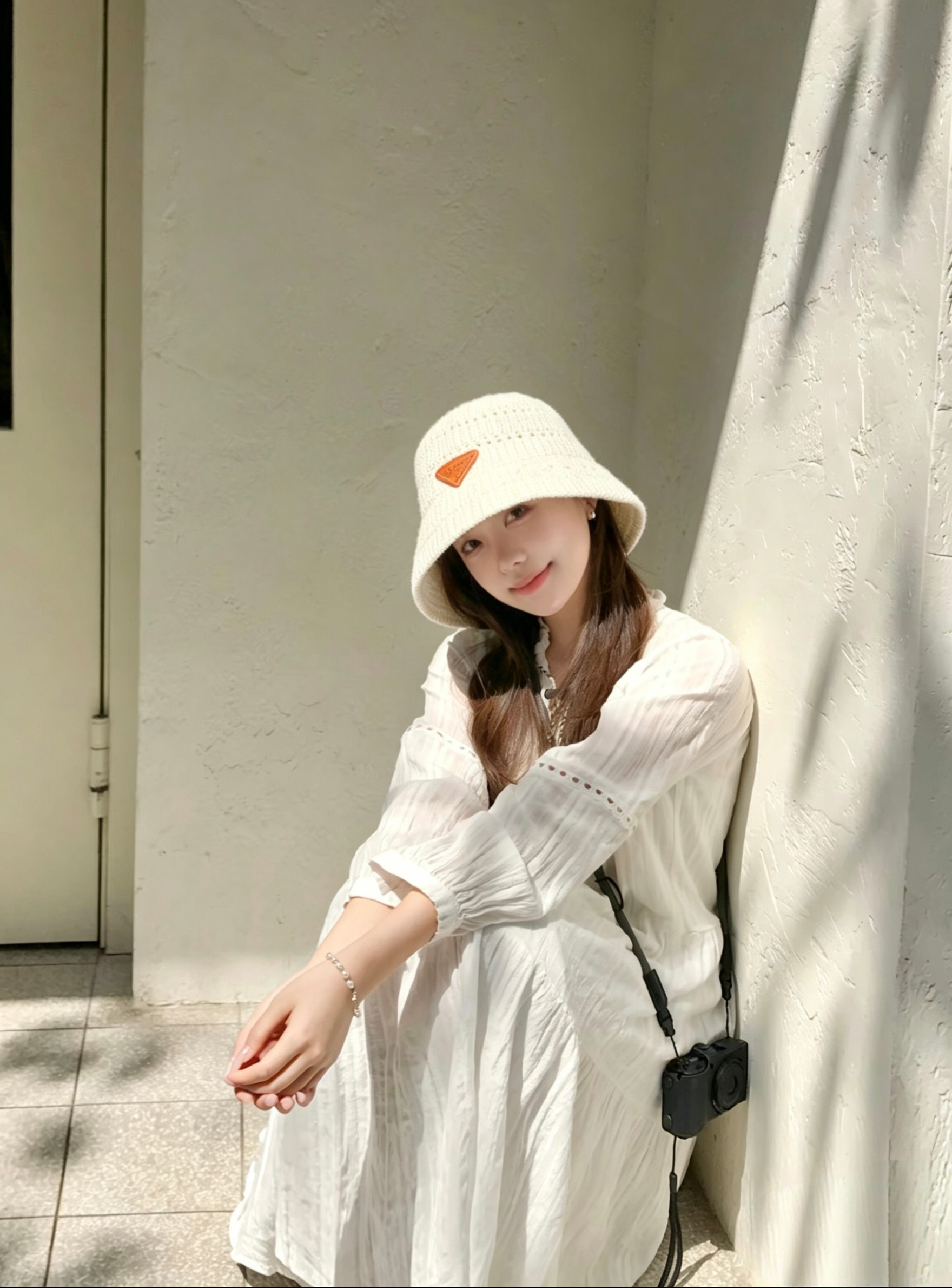 💛配防尘袋【PRADA普拉达】2026新款皮标遮阳编织小桶帽渔夫帽独特设计～度假首选