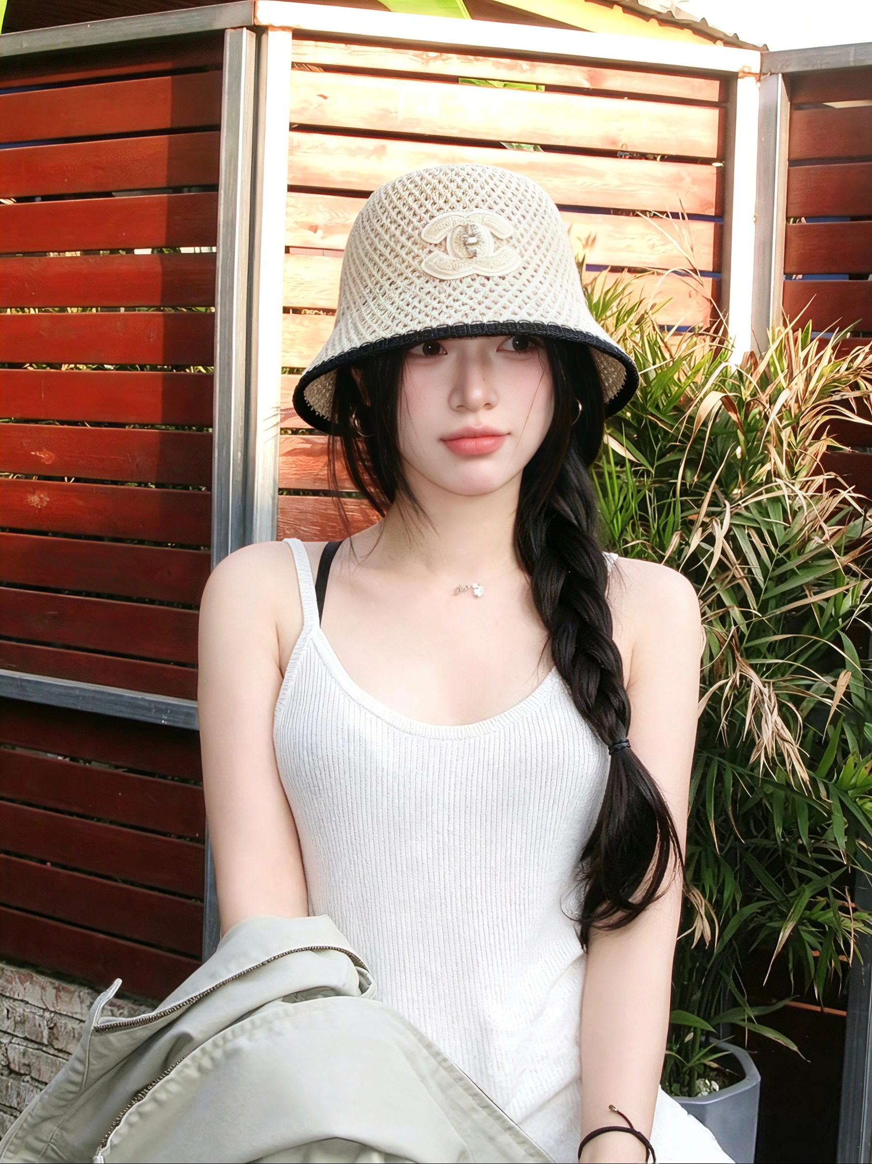💛配防尘袋【Chanel香奈儿】2026春夏新款小香风拼色简约大方渔夫帽，独特设计～复古文艺的一款