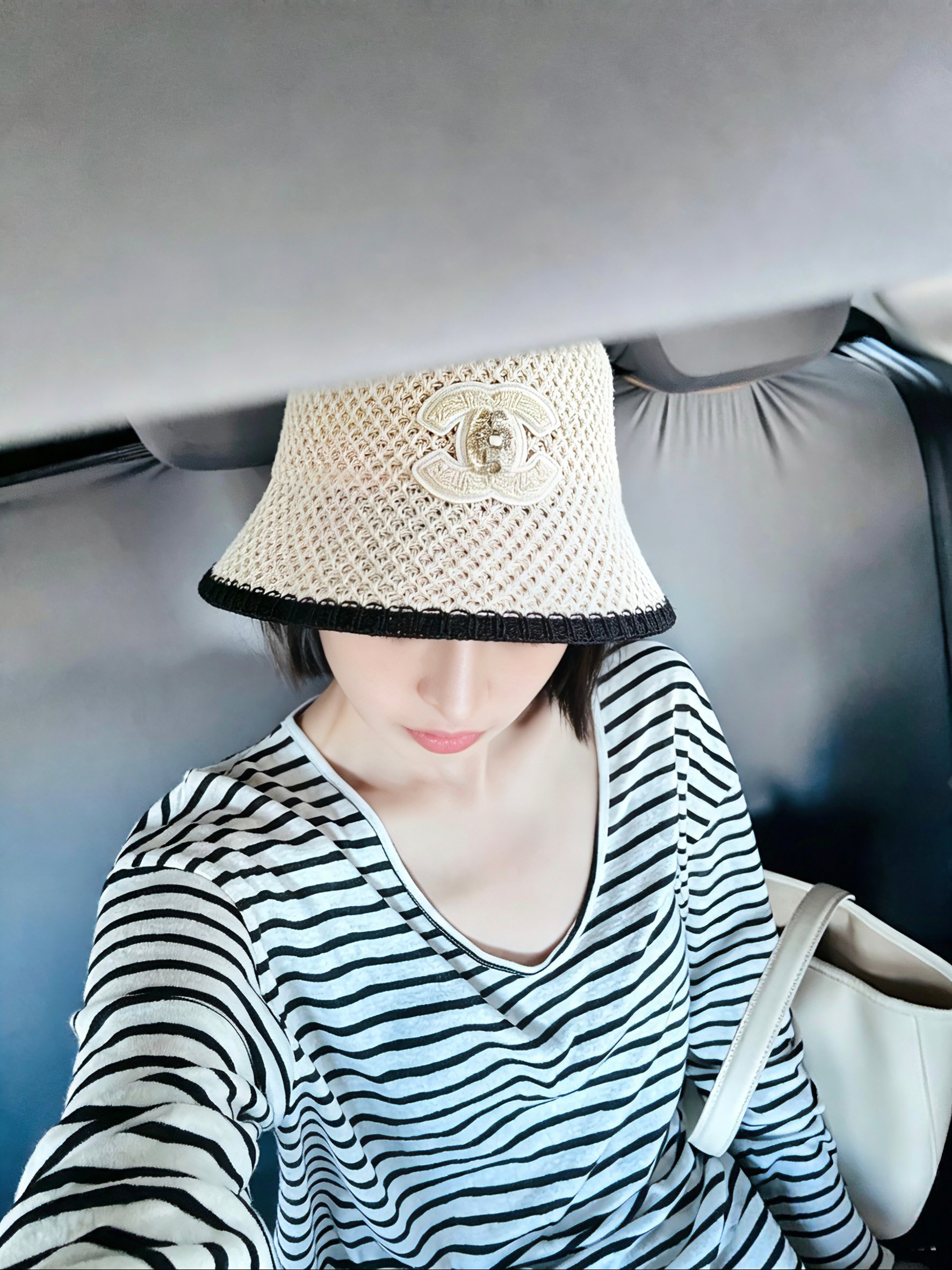 💛配防尘袋【Chanel香奈儿】2026春夏新款小香风拼色简约大方渔夫帽，独特设计～复古文艺的一款