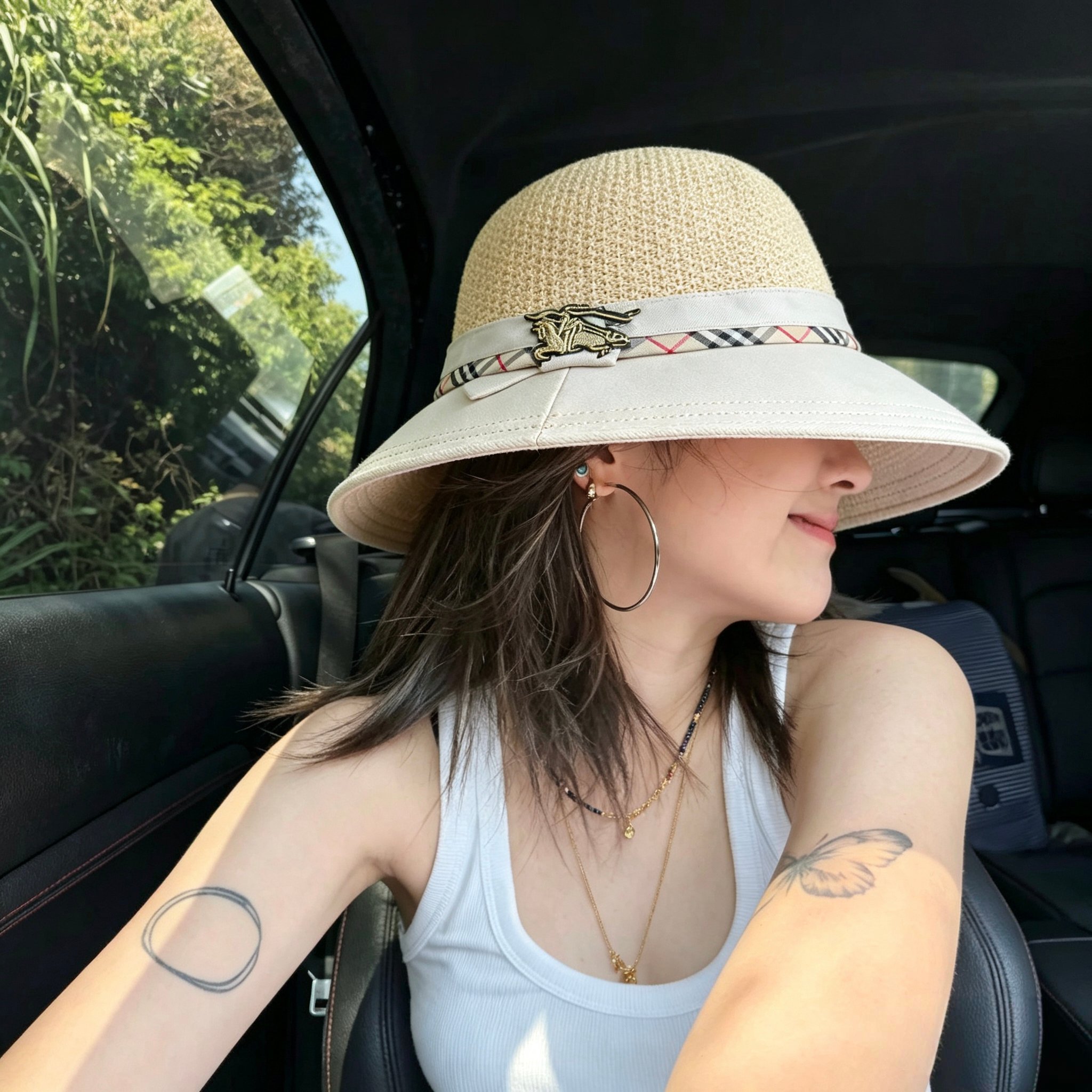 💛配防尘袋【Burberry巴宝莉】2026新款条纹编织款渔夫帽，🔆百搭日常款～休闲出街#