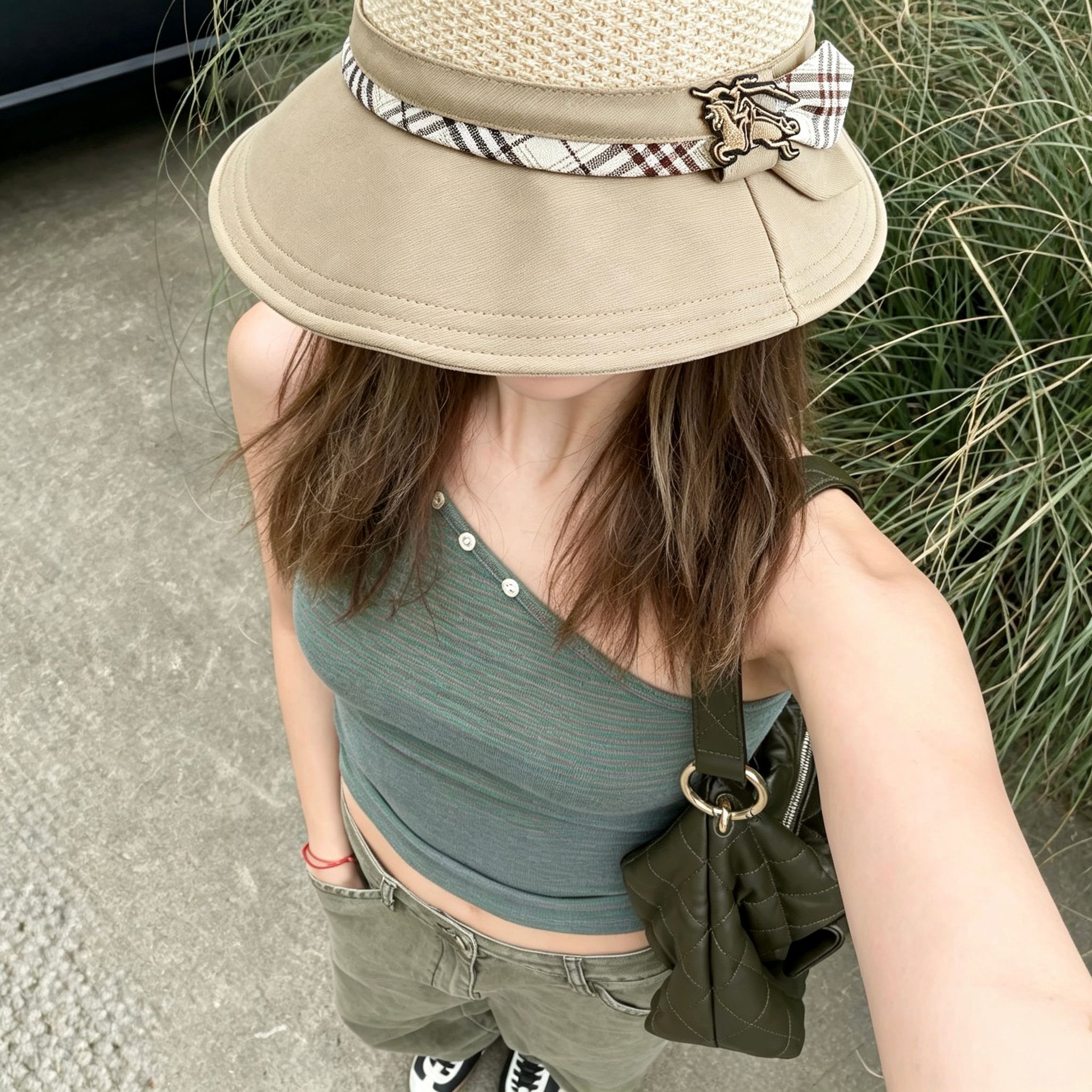 💛配防尘袋【Burberry巴宝莉】2026新款条纹编织款渔夫帽，🔆百搭日常款～休闲出街#