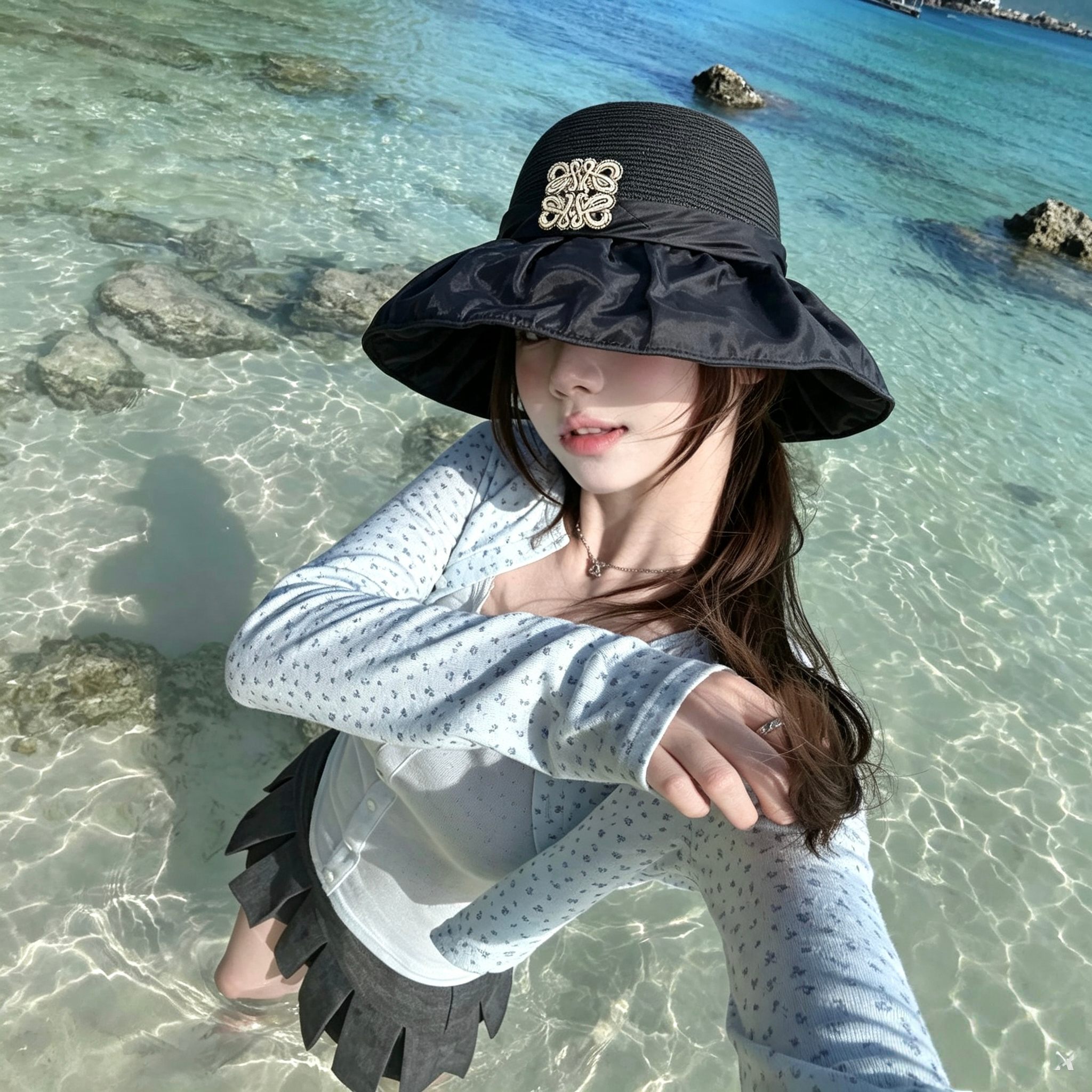 特💛配防尘袋【LOEWE罗意威】2026新款黑胶大沿防晒渔夫帽，🔆百搭日常款～休闲出街#