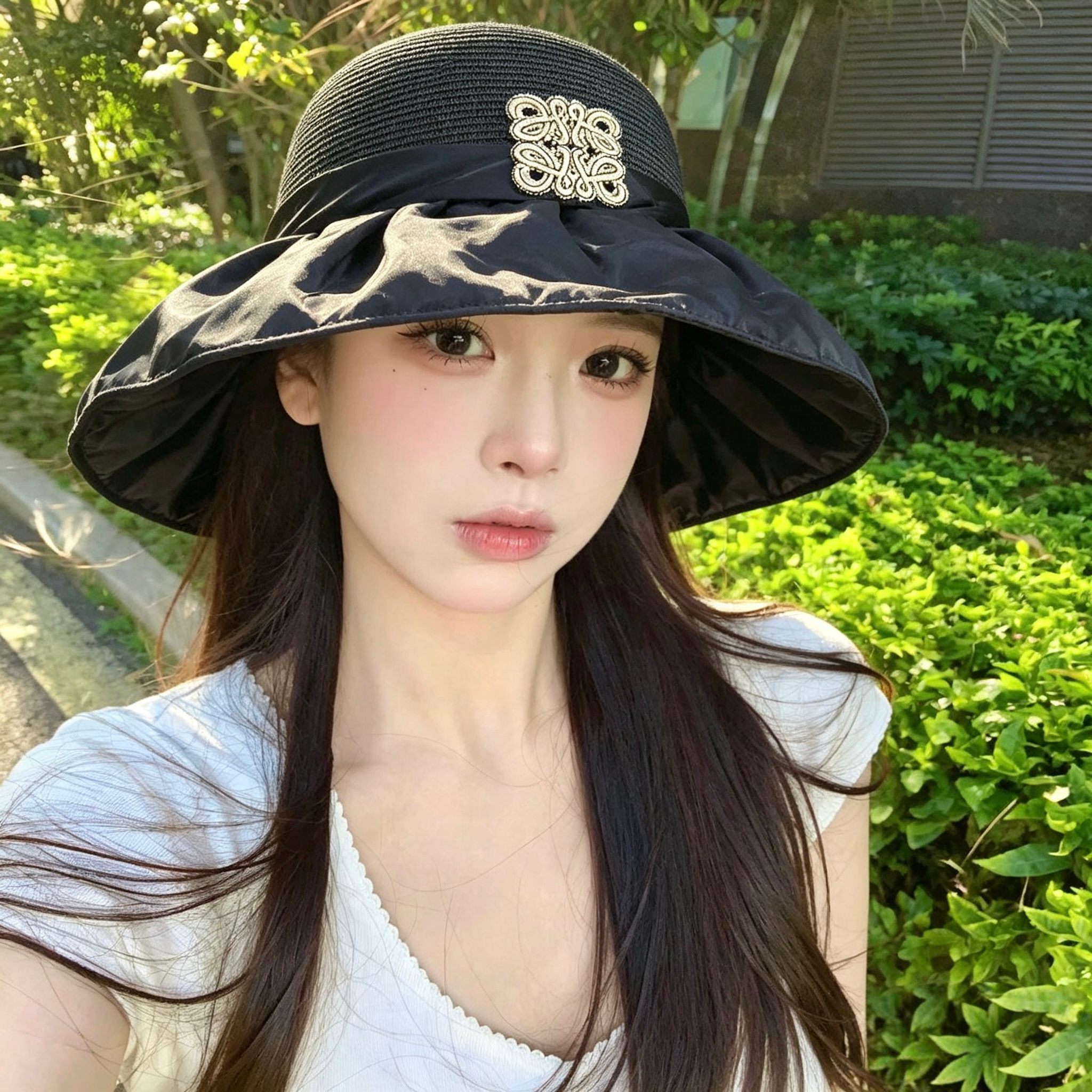 特💛配防尘袋【LOEWE罗意威】2026新款黑胶大沿防晒渔夫帽，🔆百搭日常款～休闲出街#