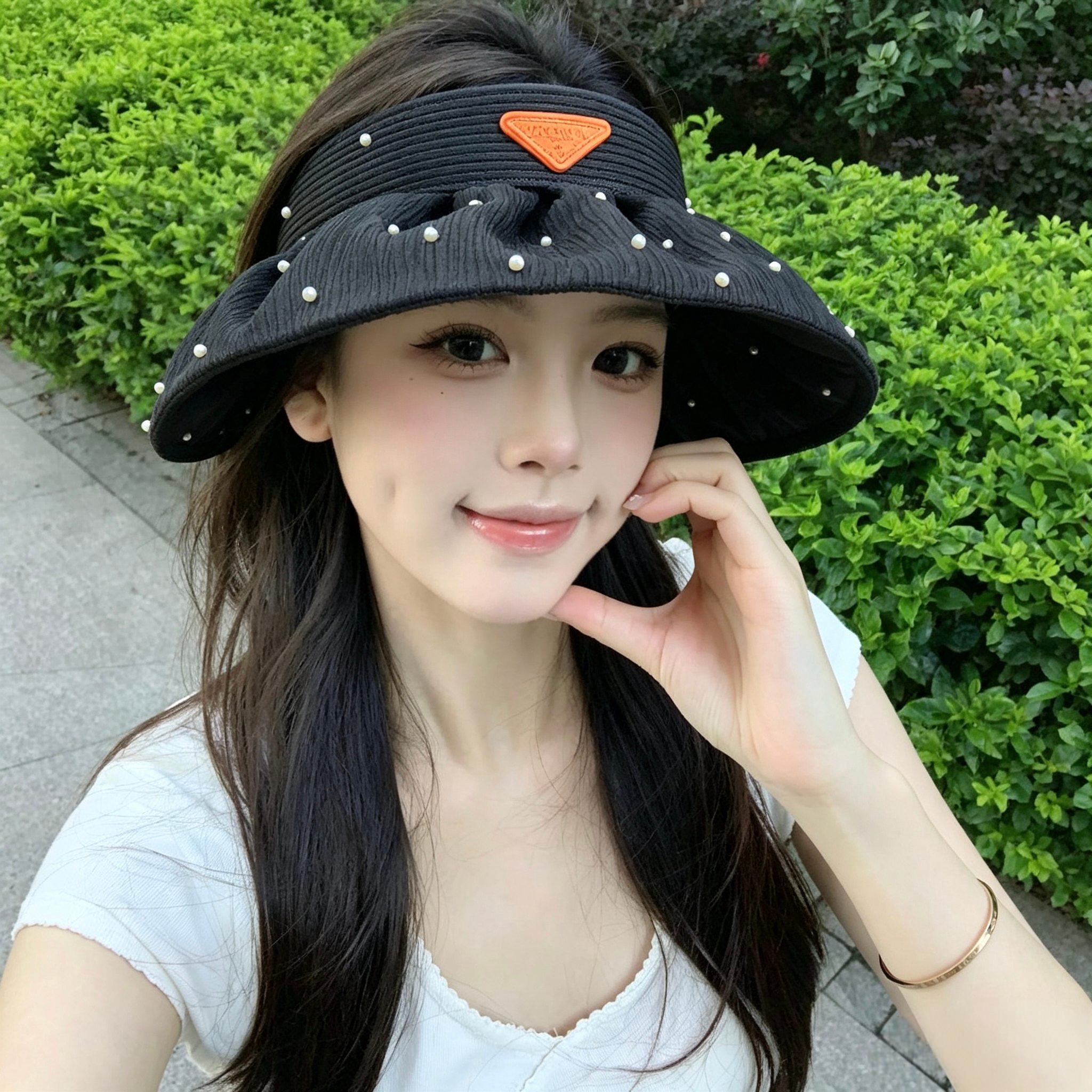 特💛配防尘袋 【PRADA普拉达】2026新款独家珍珠款遮阳帽空顶帽，🔆遮阳百搭～休闲出街神器