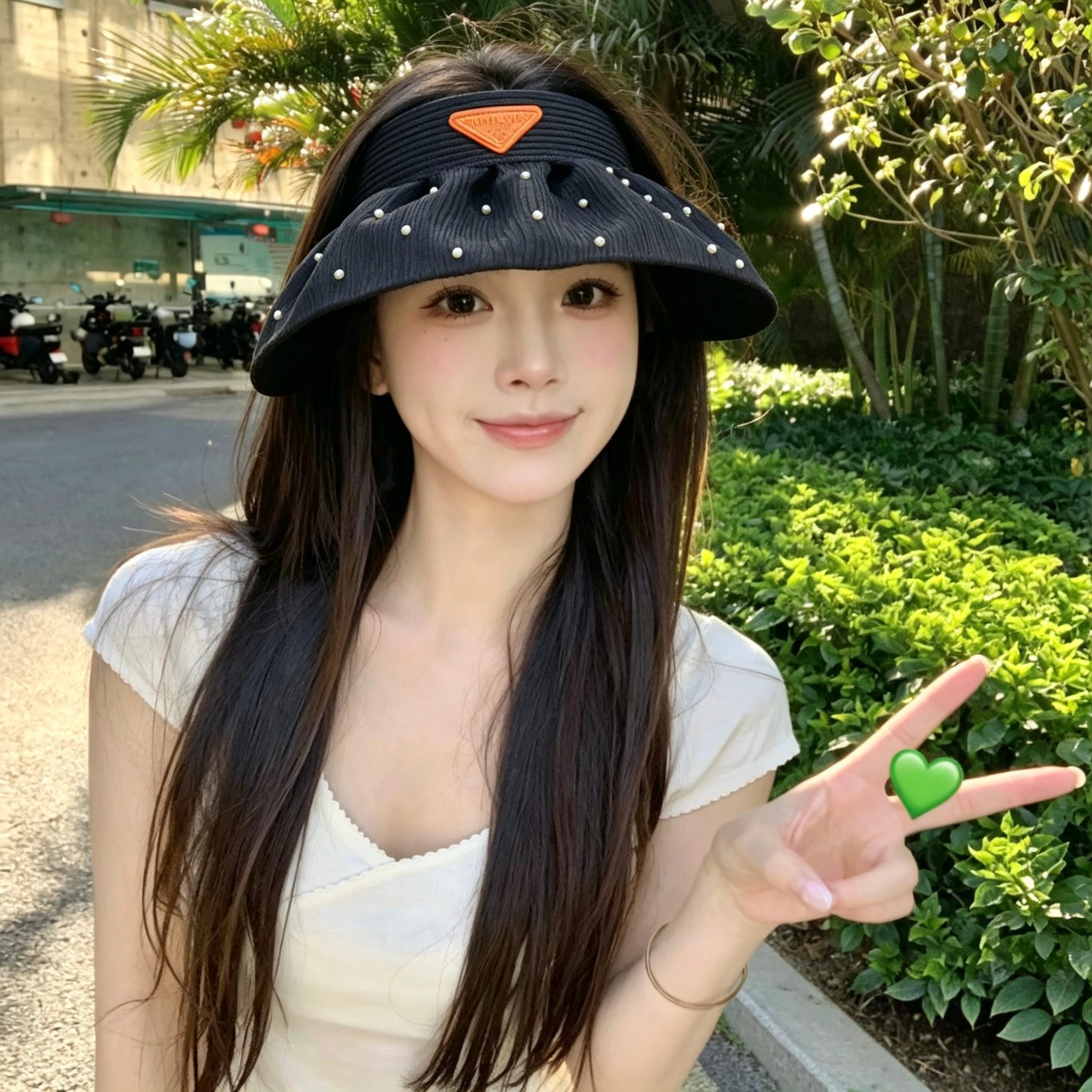 特💛配防尘袋 【PRADA普拉达】2026新款独家珍珠款遮阳帽空顶帽，🔆遮阳百搭～休闲出街神器