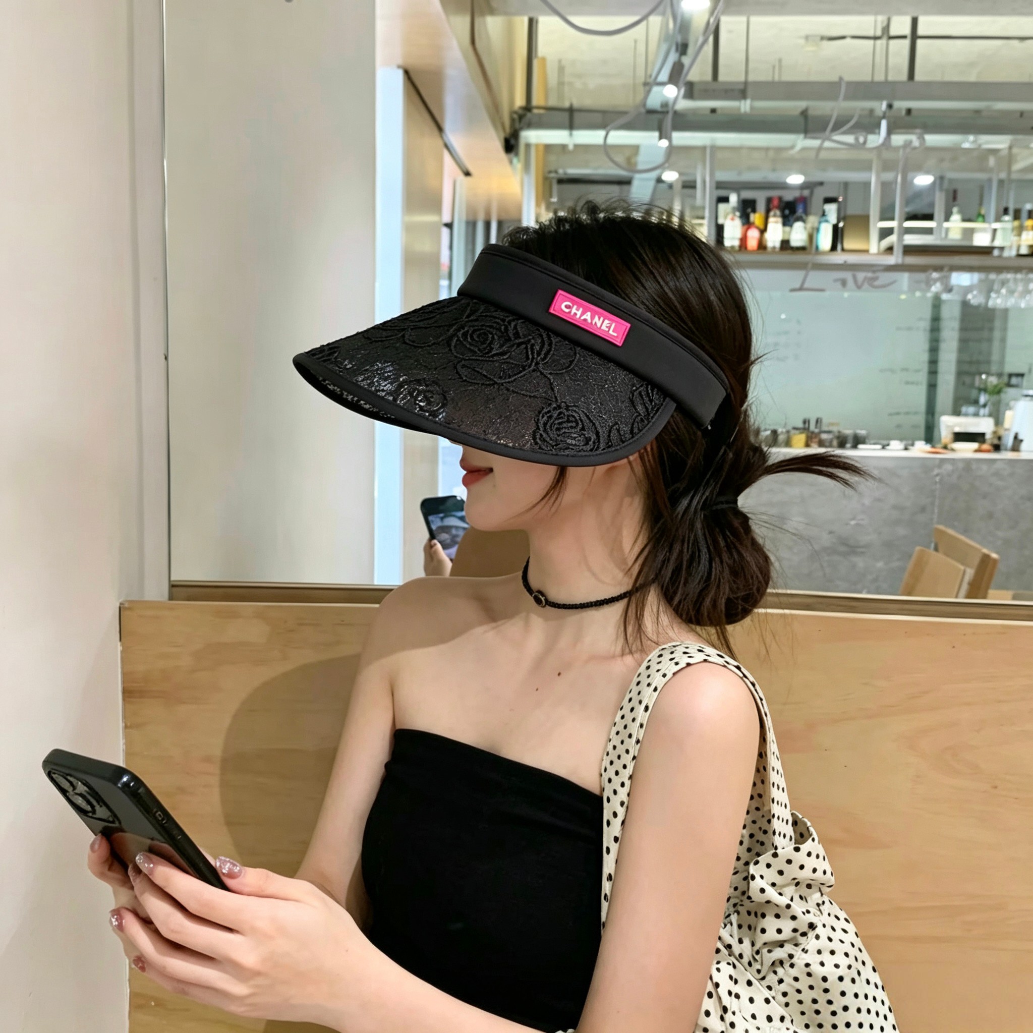 💛配防尘袋 【Chanel香奈儿】2026新款独家小香风大沿遮阳帽空顶帽，🔆遮阳百搭～休闲出街神器